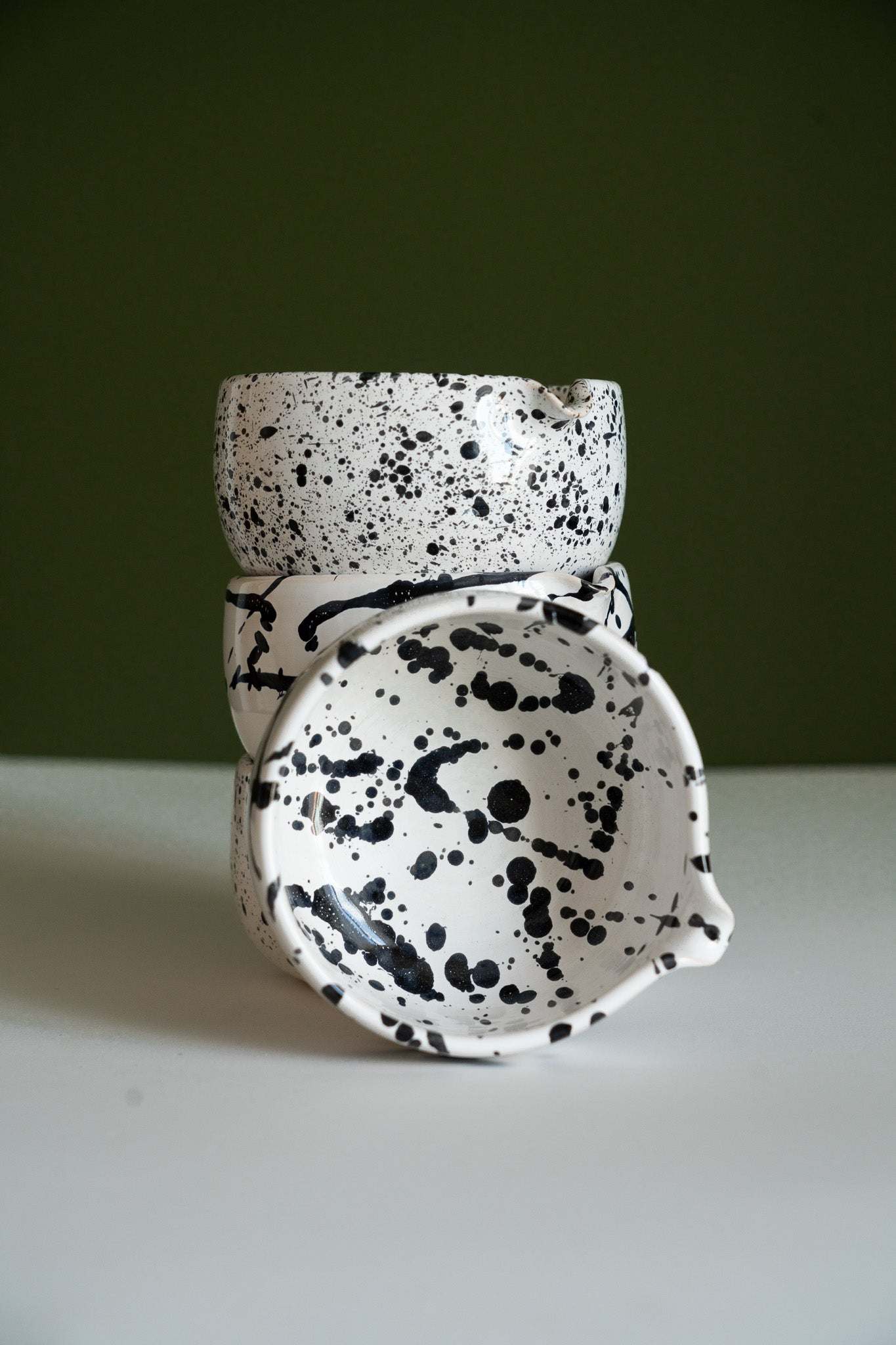 Handmade White Stoneware Matcha Bowl