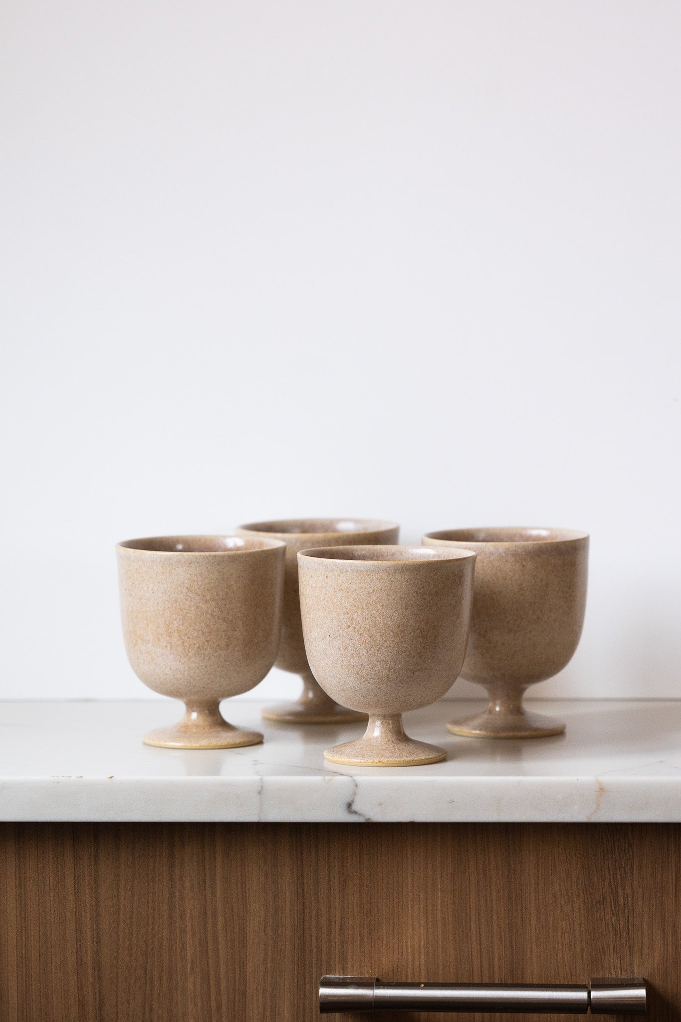 Handcrafted Ceramic Footed Goblet – Stoneware Wine & Tea Cup