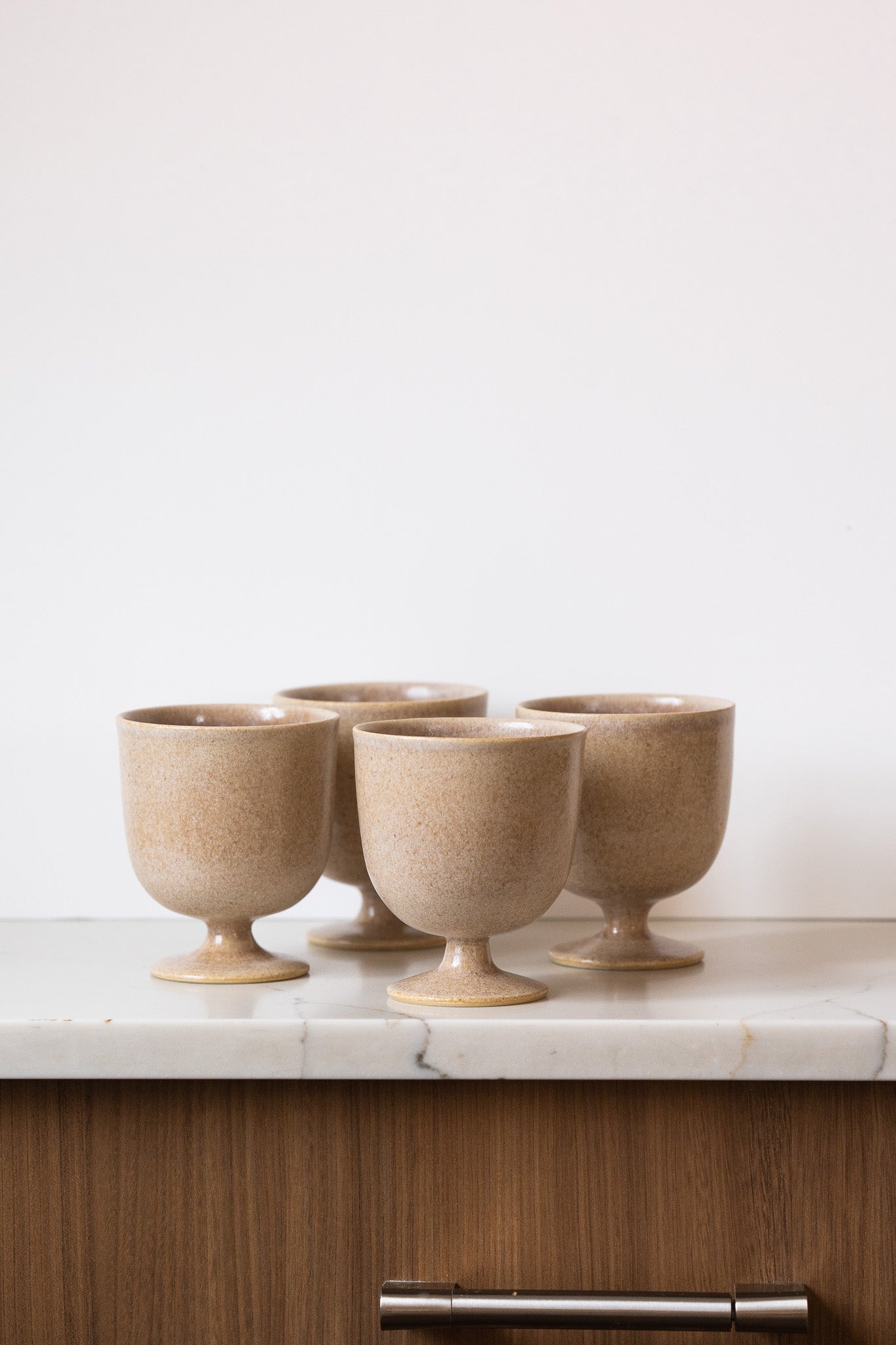 Handcrafted Ceramic Footed Goblet – Stoneware Wine & Tea Cup