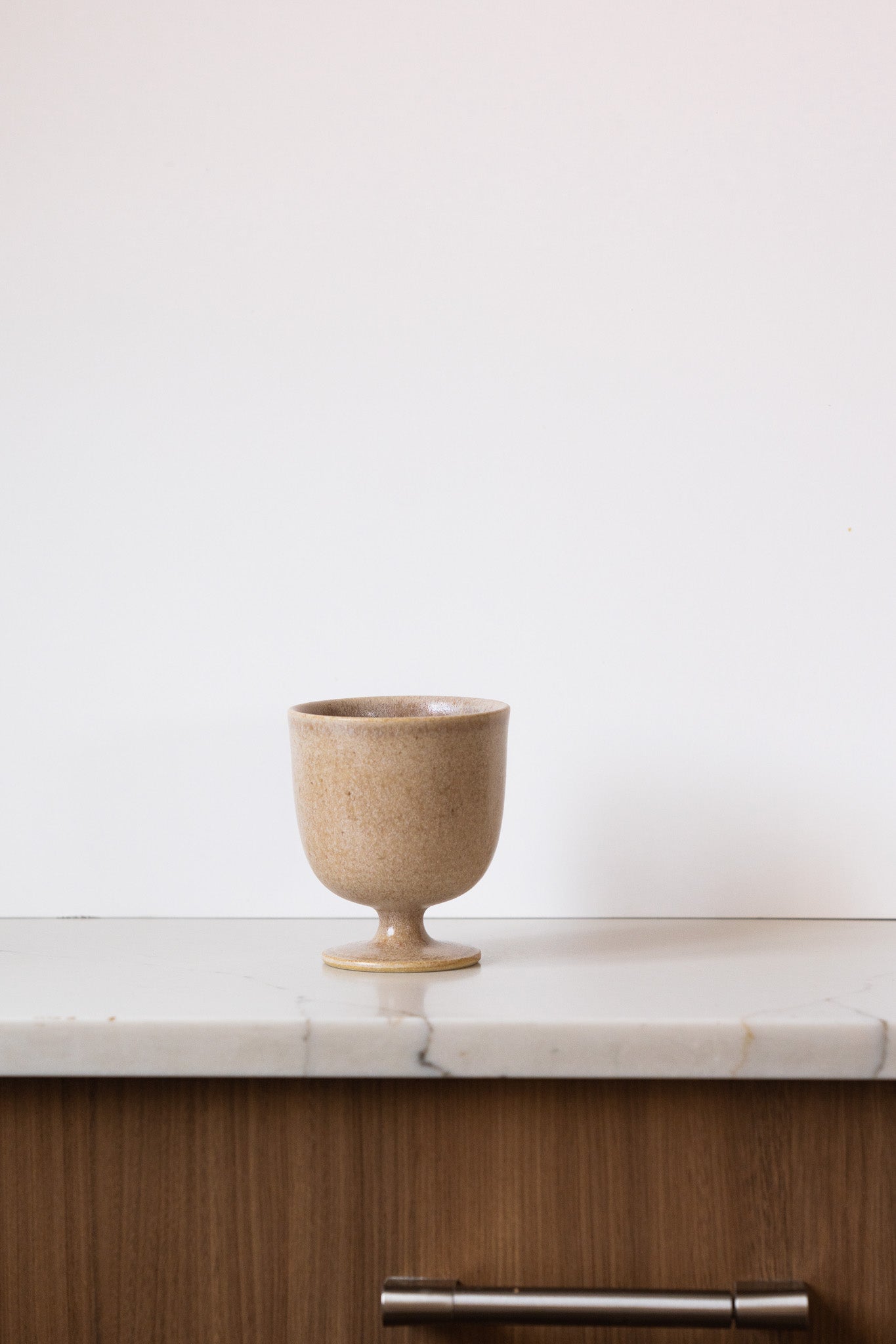 Handcrafted Ceramic Footed Goblet – Stoneware Wine & Tea Cup