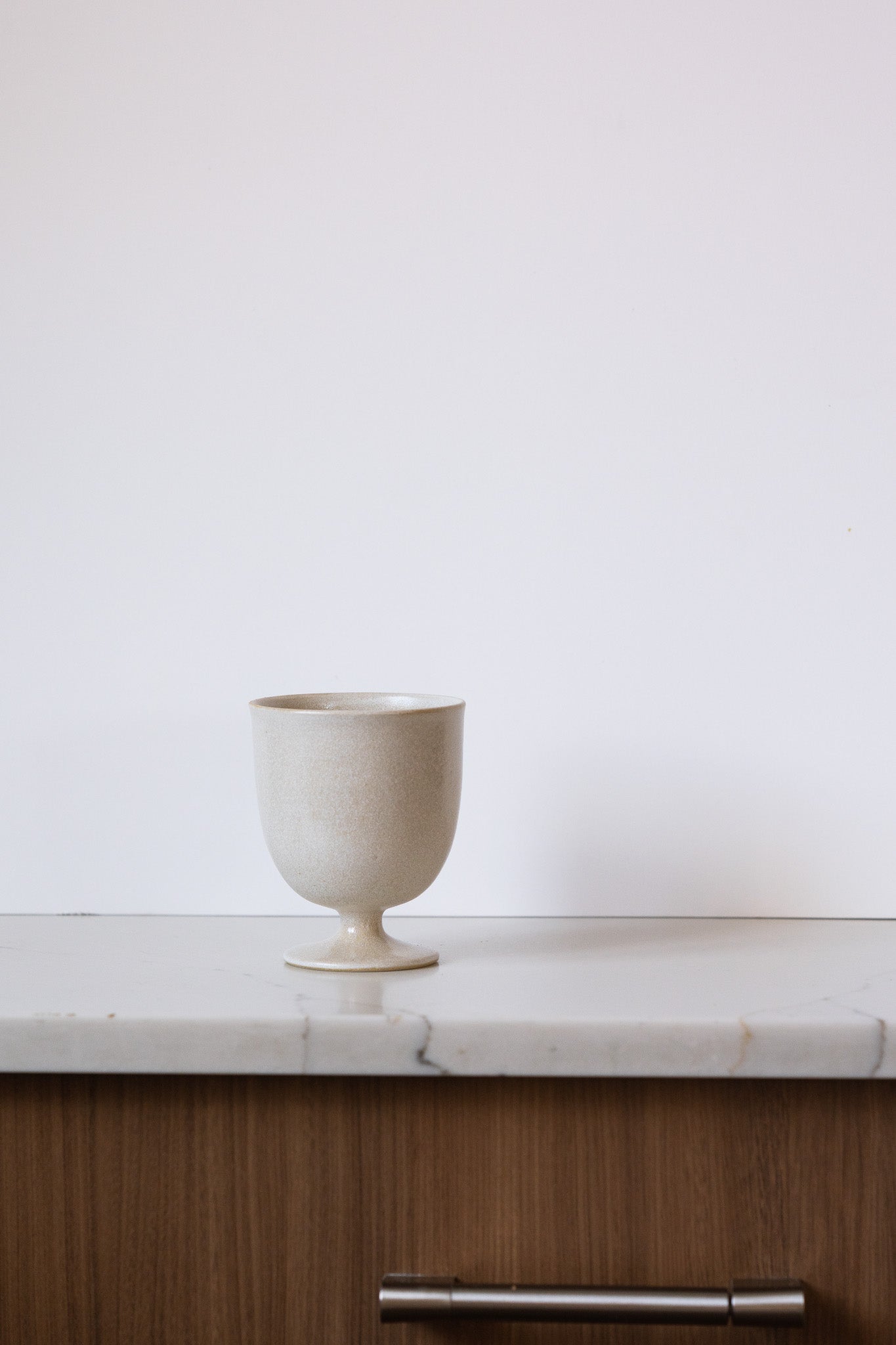 Handcrafted Ceramic Footed Goblet – Stoneware Wine & Tea Cup
