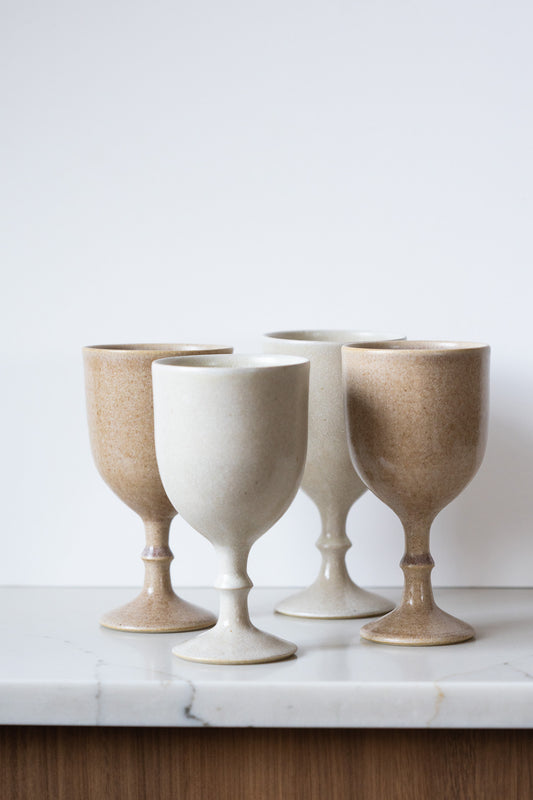 Wheel-Thrown Ceramic Wine Glasses / Goblets