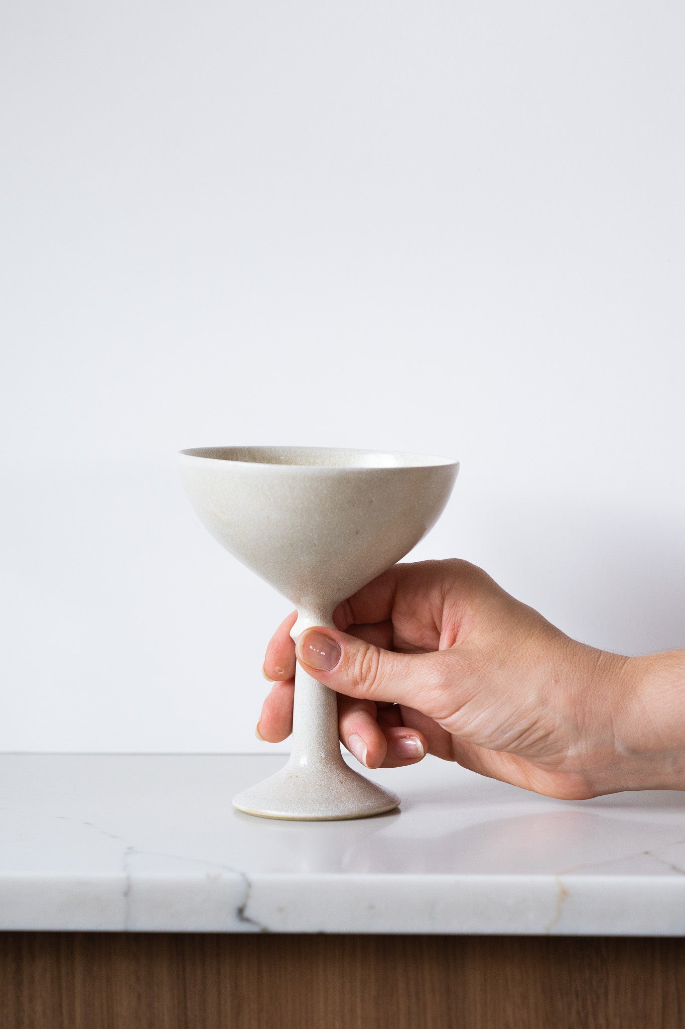 Handcrafted Ceramic Champagne Coupe – Stoneware Ice Cream & Dessert Glass