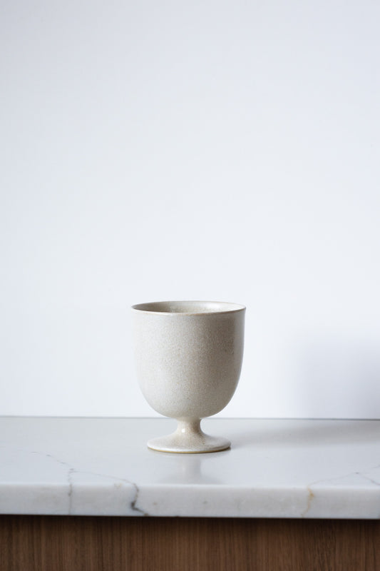 Handcrafted Ceramic Footed Goblet – Stoneware Wine & Tea Cup