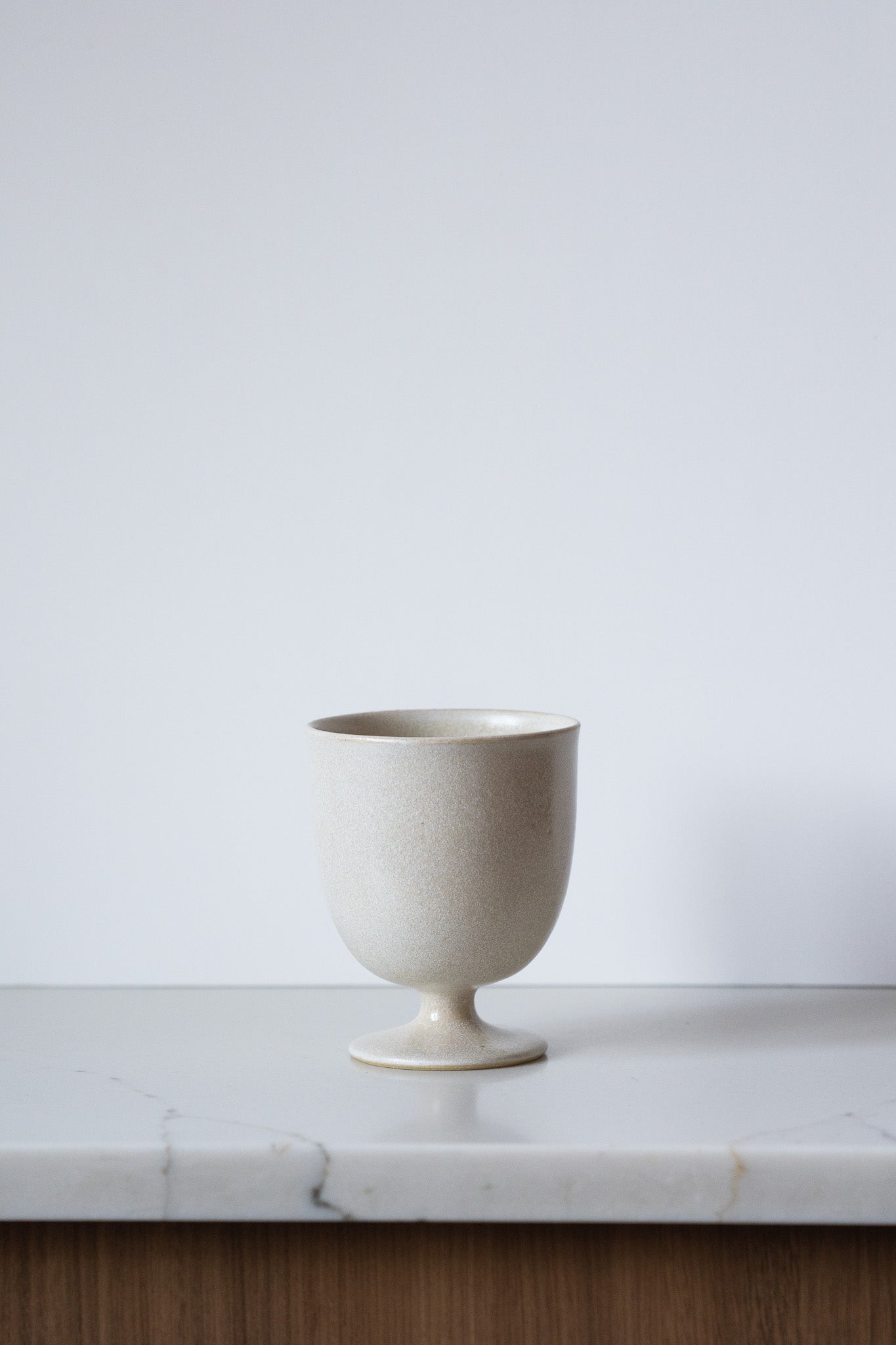 Handcrafted Ceramic Footed Goblet – Stoneware Wine & Tea Cup