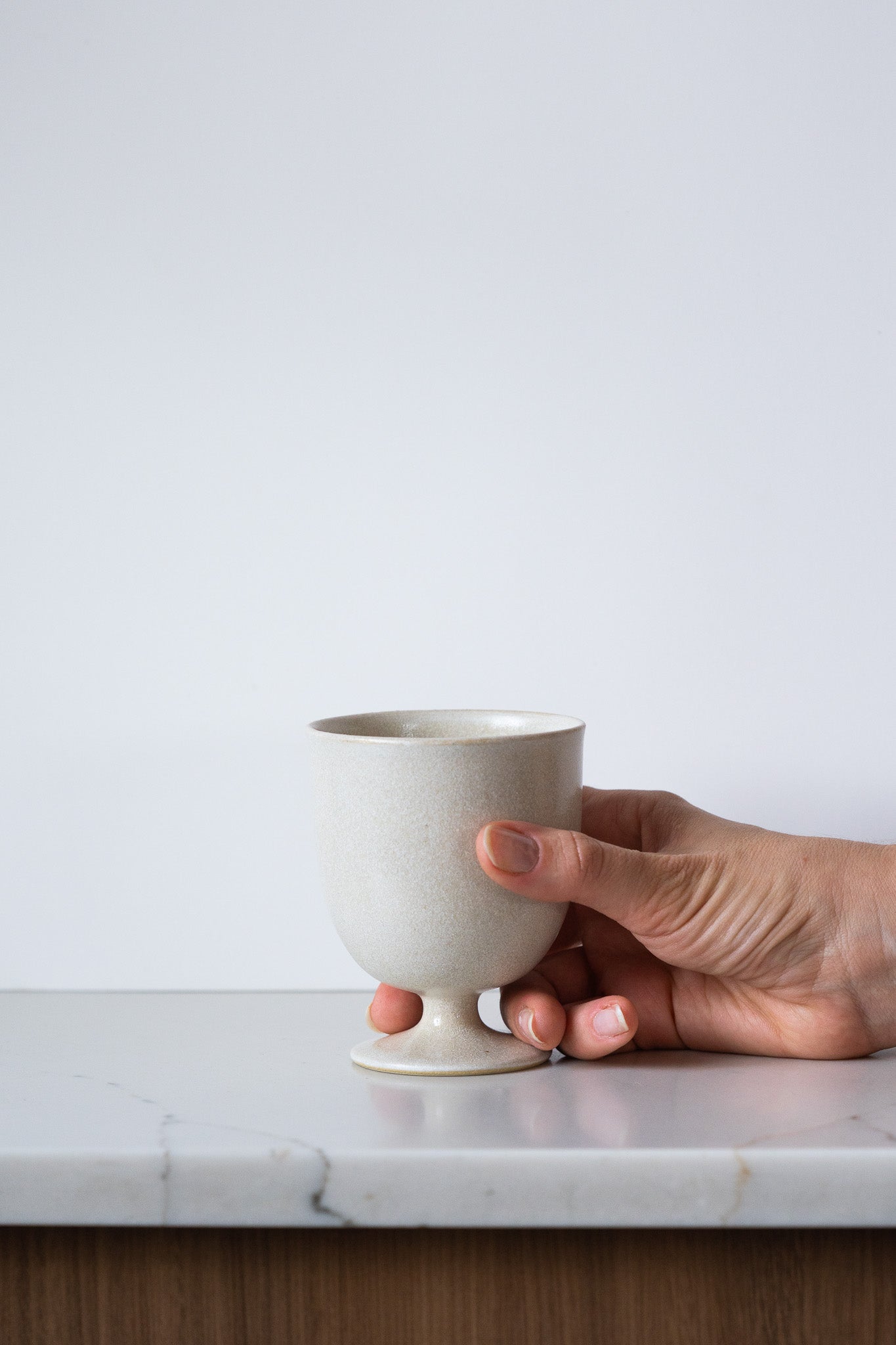 Handcrafted Ceramic Footed Goblet – Stoneware Wine & Tea Cup