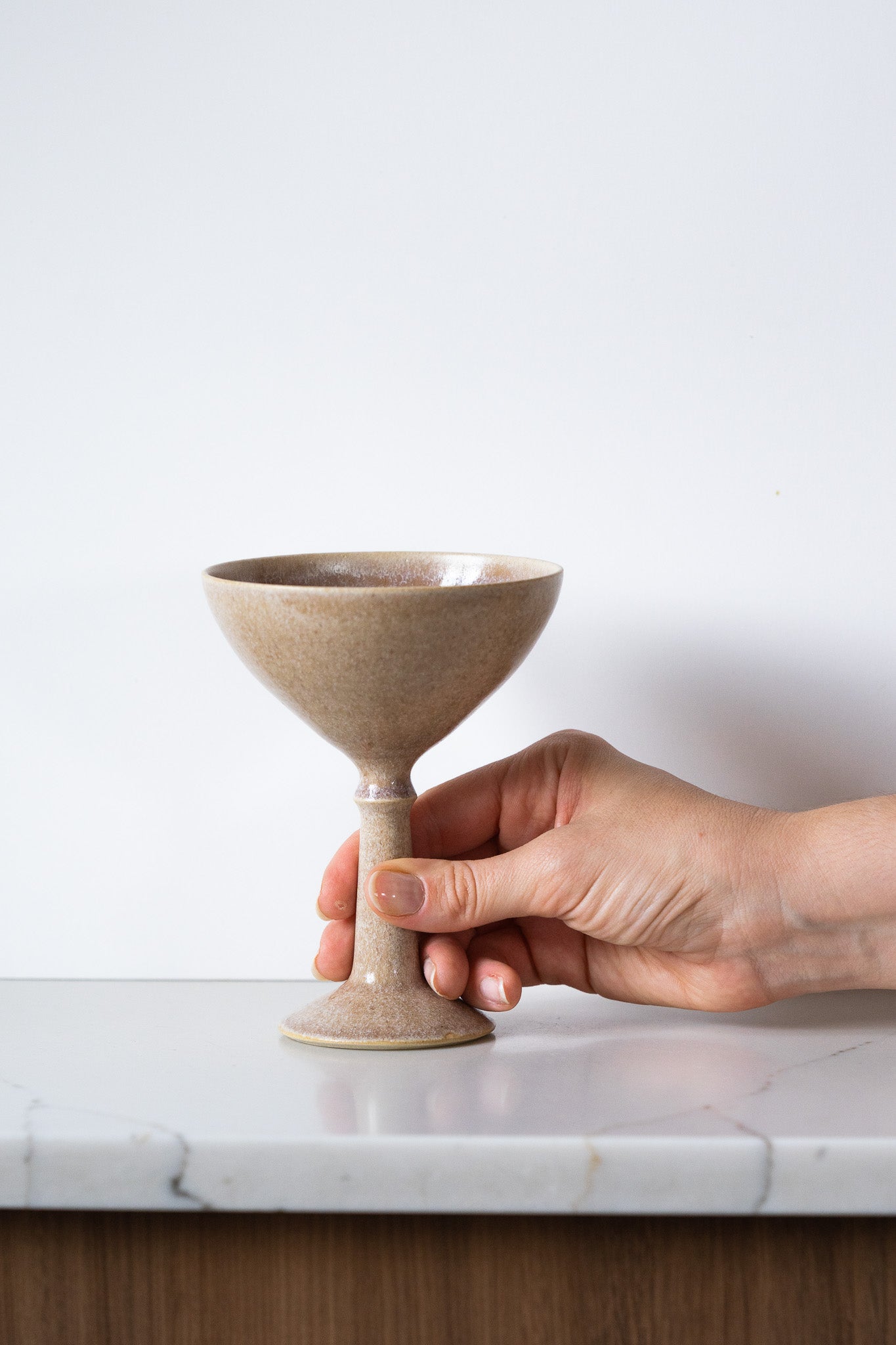 Handcrafted Ceramic Champagne Coupe – Stoneware Ice Cream & Dessert Glass