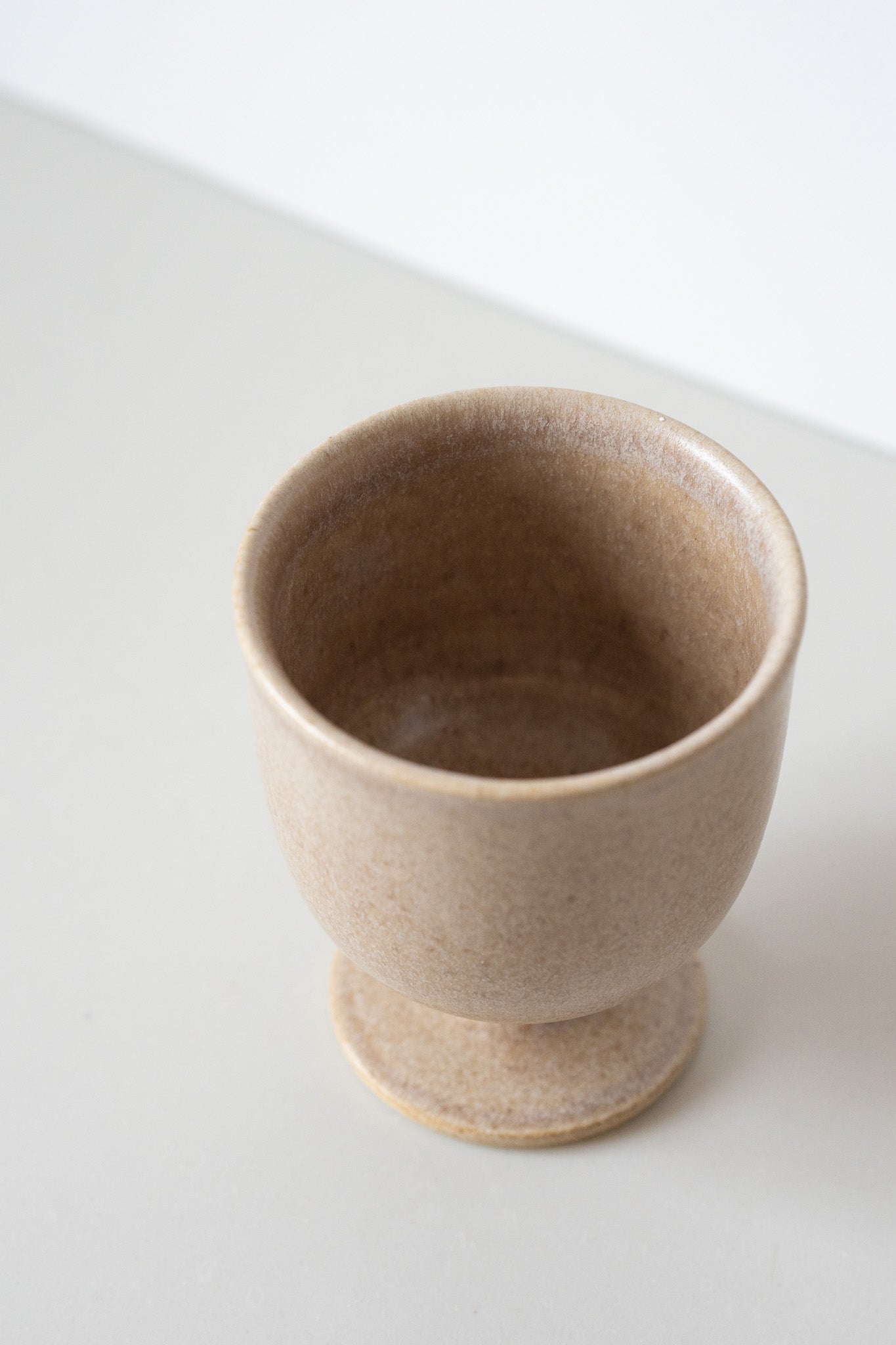 Handcrafted Ceramic Footed Goblet – Stoneware Wine & Tea Cup