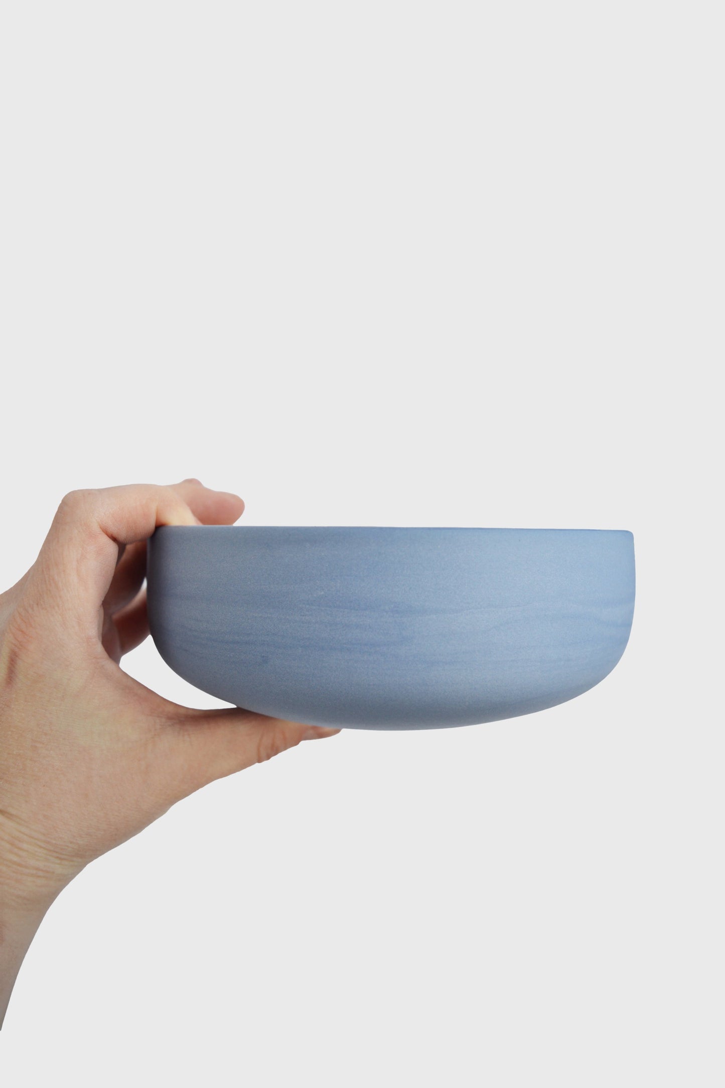 Handmade Porcelain Bowl. Forget-me-not/Chocolate