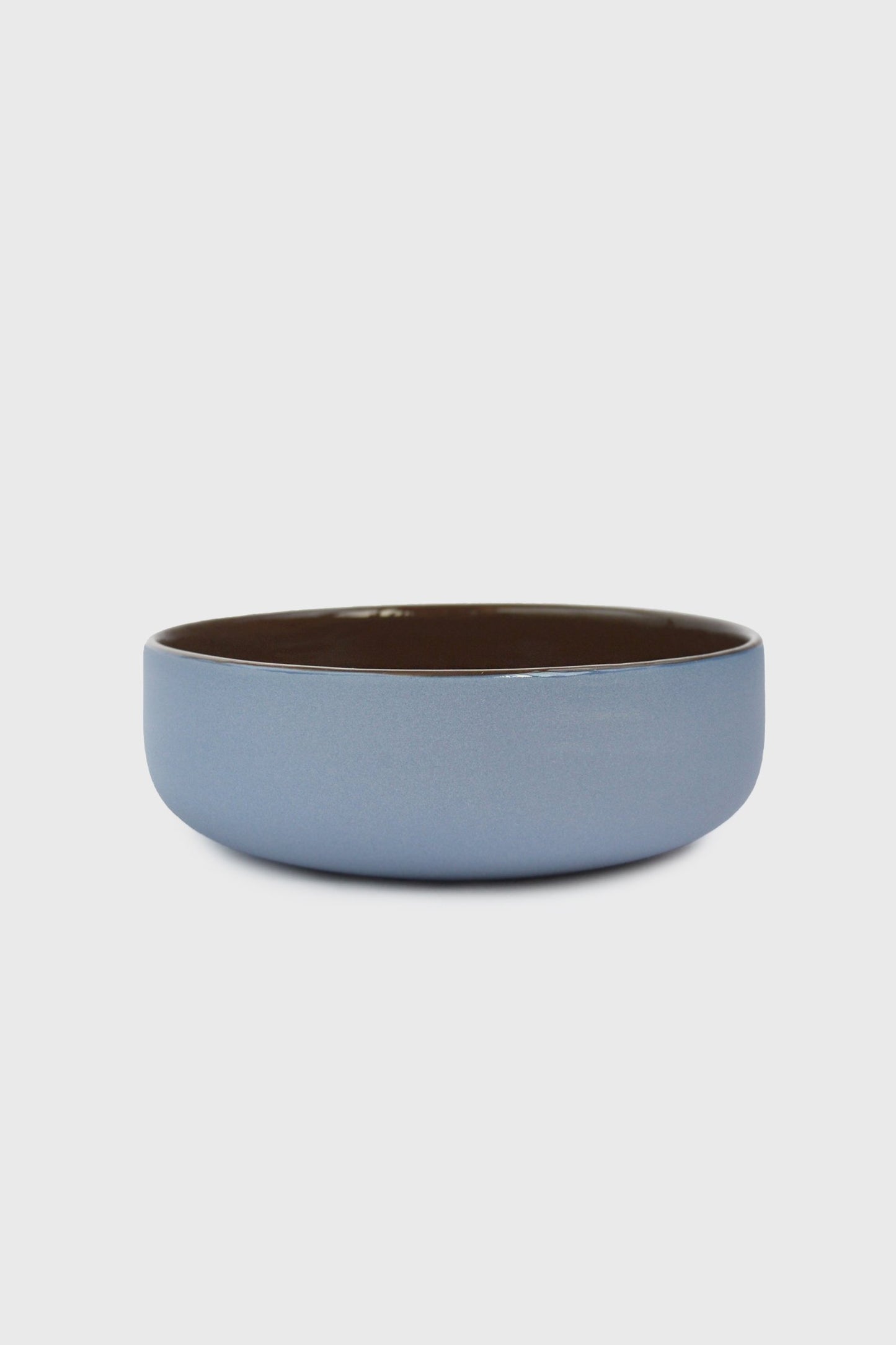 Handmade Porcelain Bowl. Forget-me-not/Chocolate