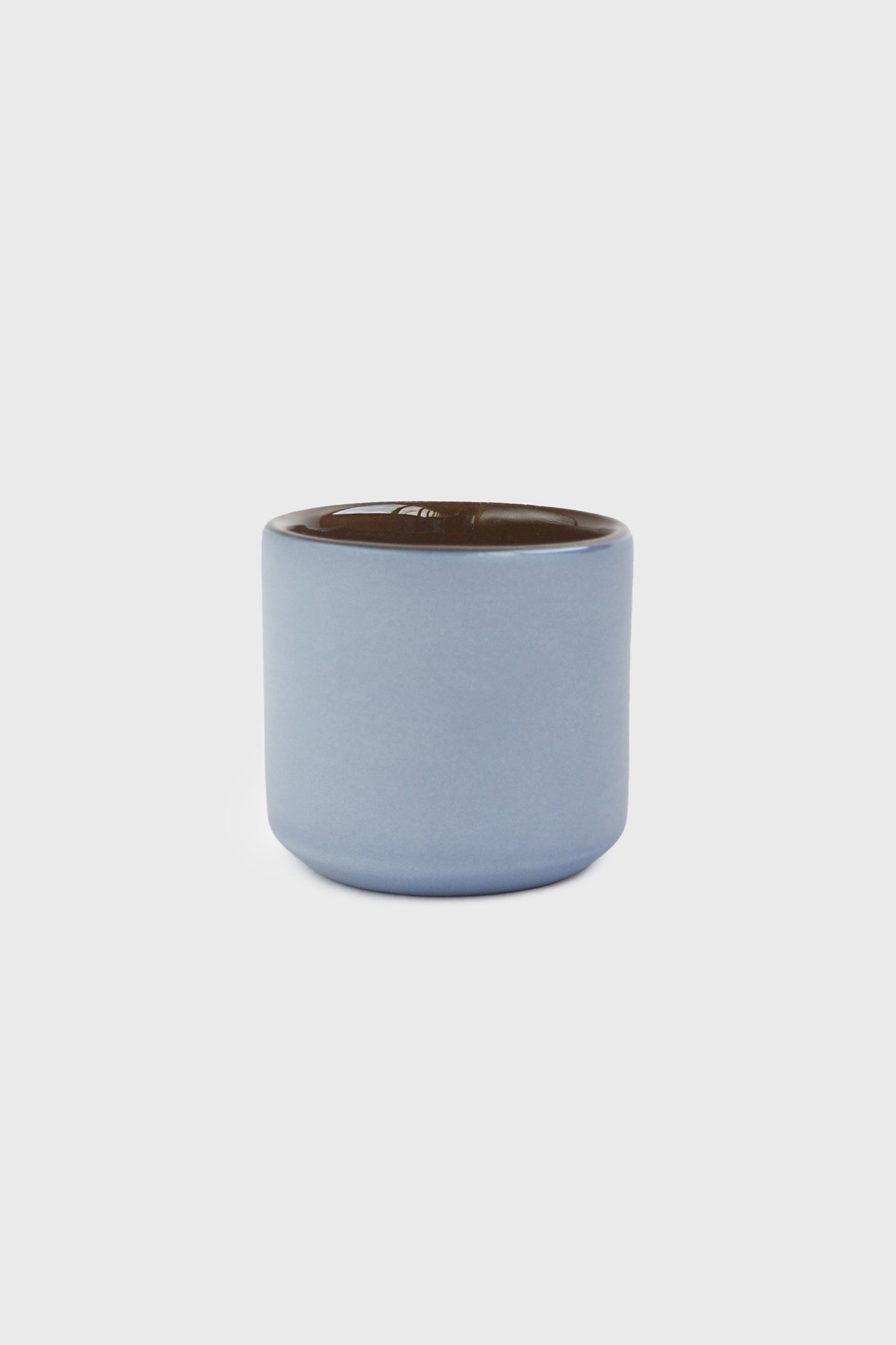 Handmade Porcelain Coffee Cup. Forget-me-Not/Chocolate