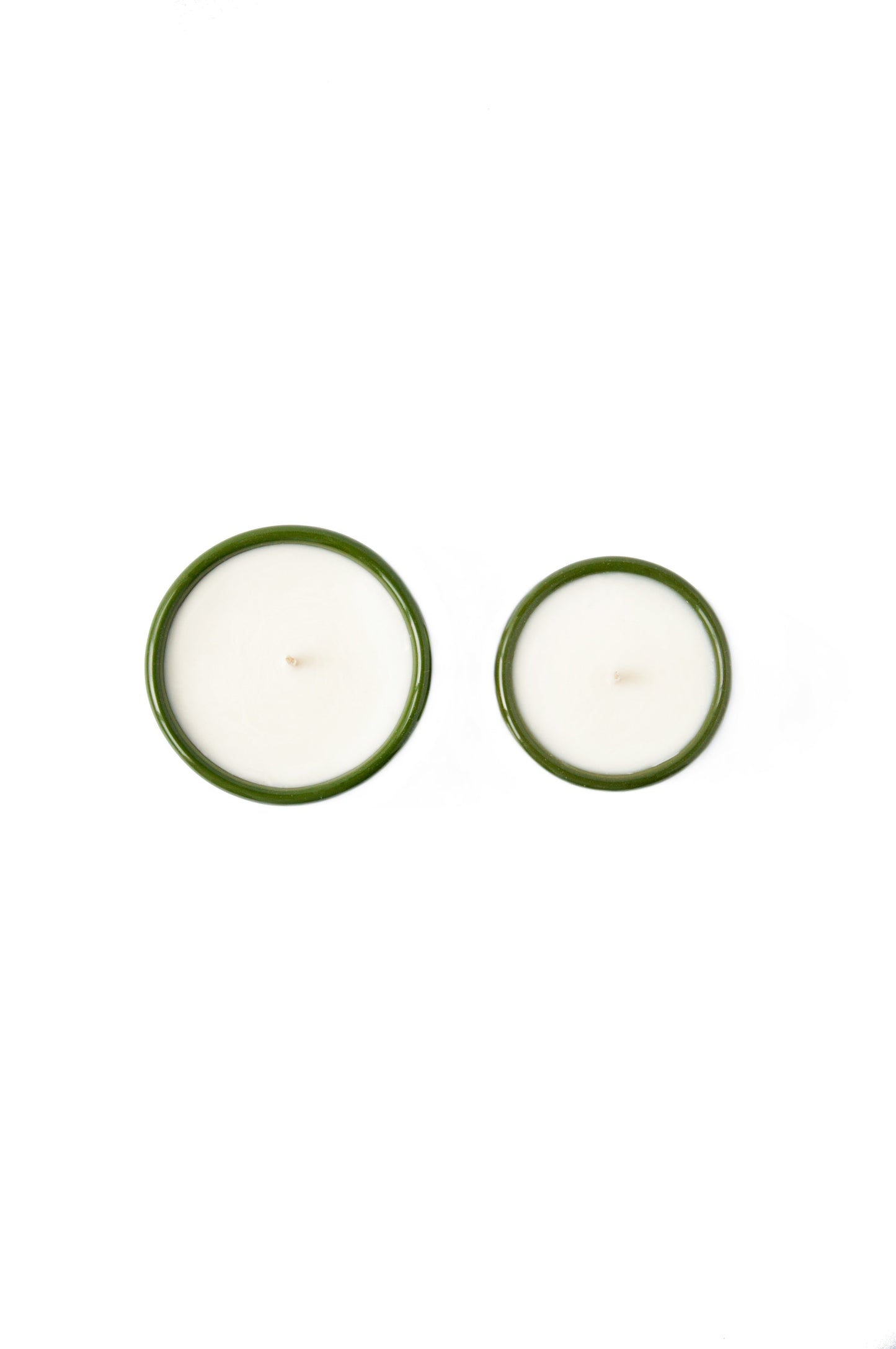 Handmade Porcelain Candle. Green