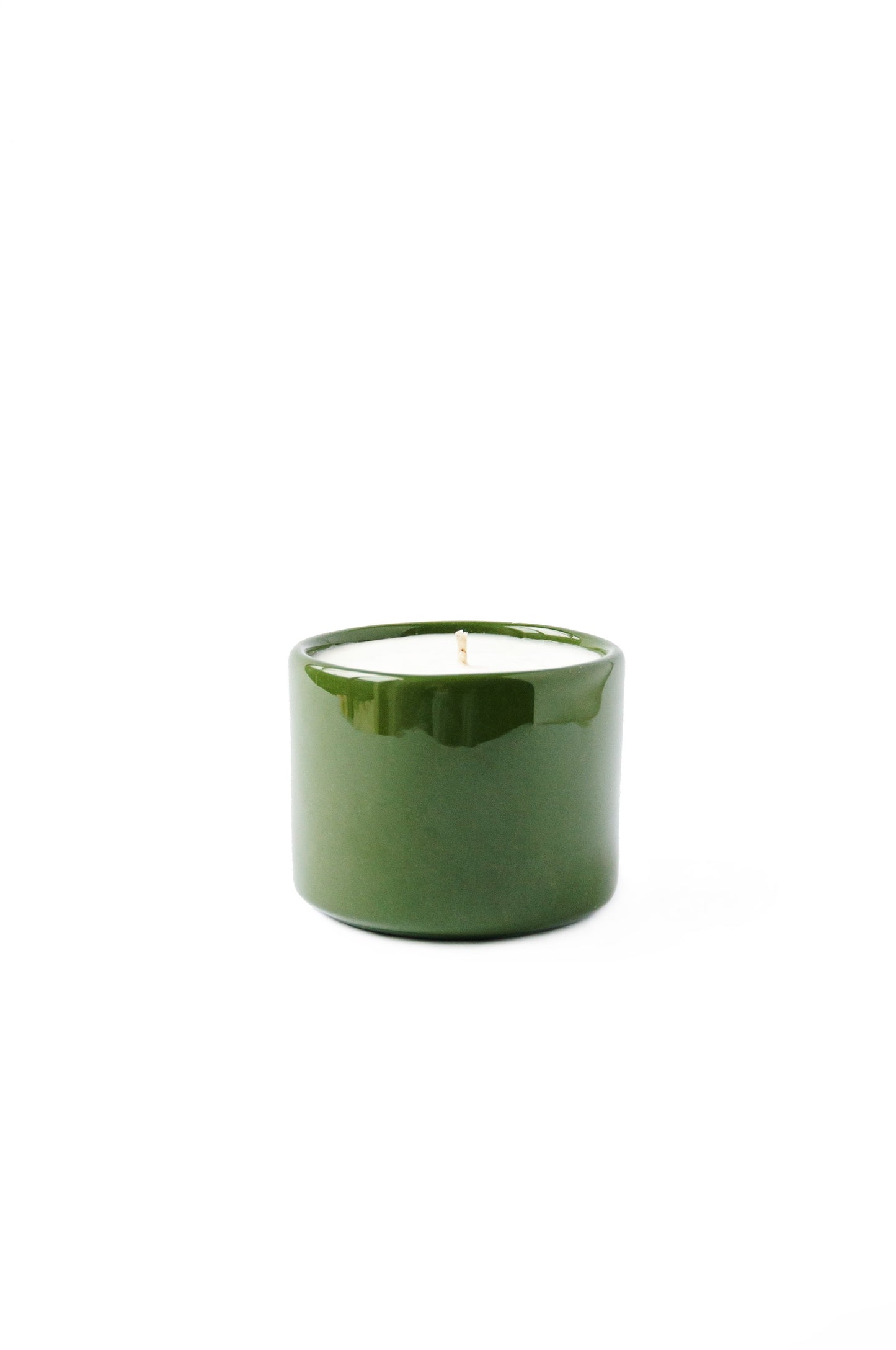 Handmade Porcelain Candle. Green