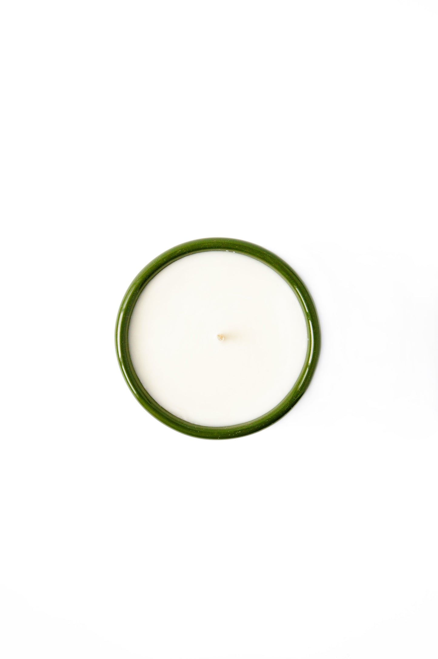 Handmade Porcelain Candle. Green