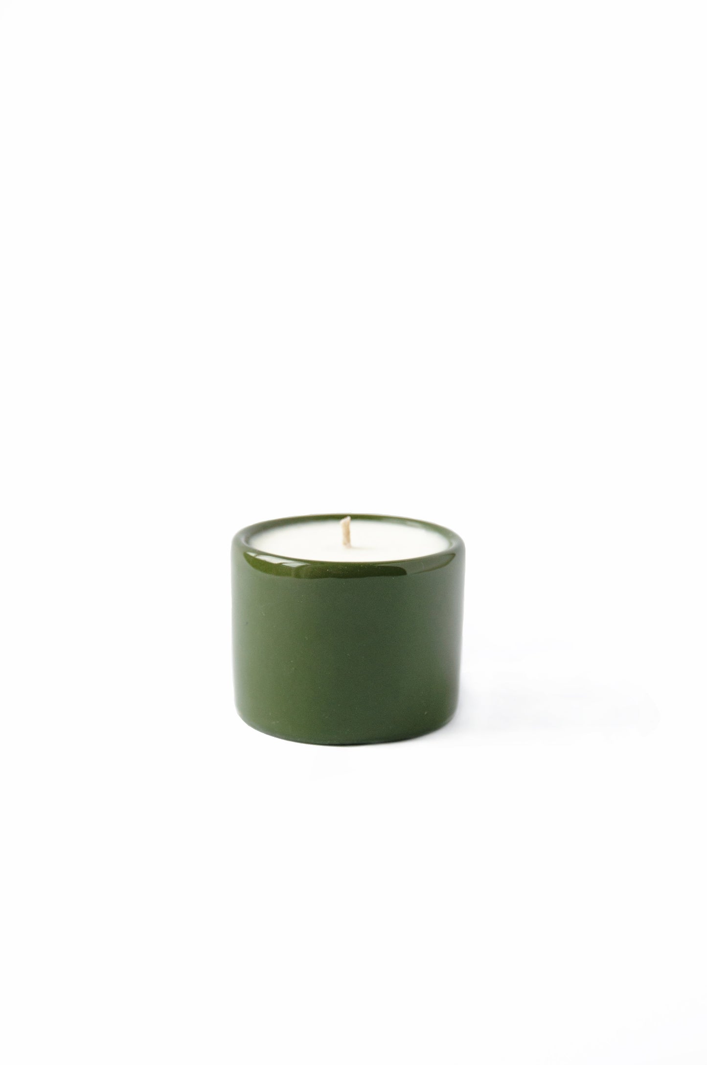 Handmade Porcelain Candle. Green