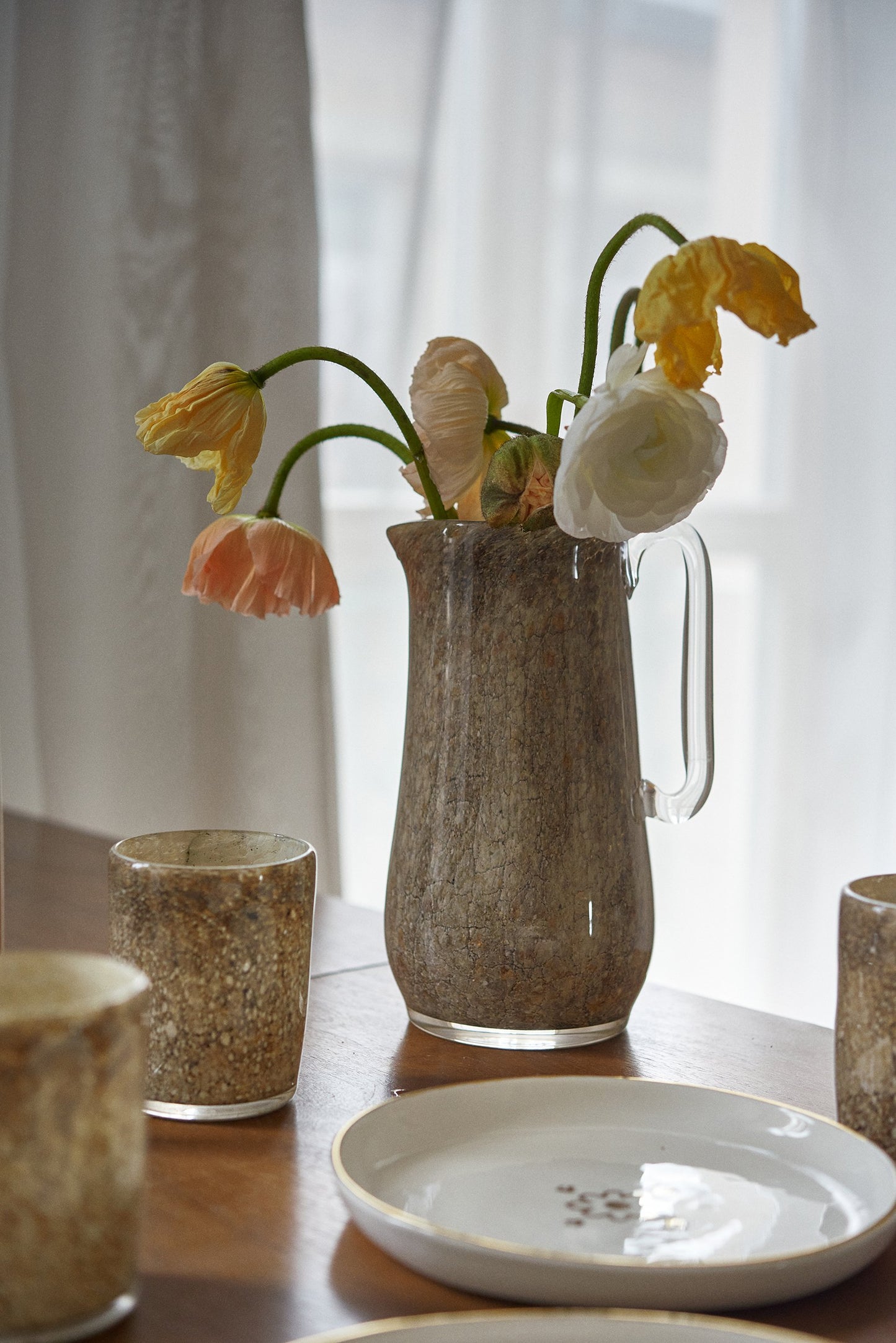 Hand Blown Glass Water Pitcher