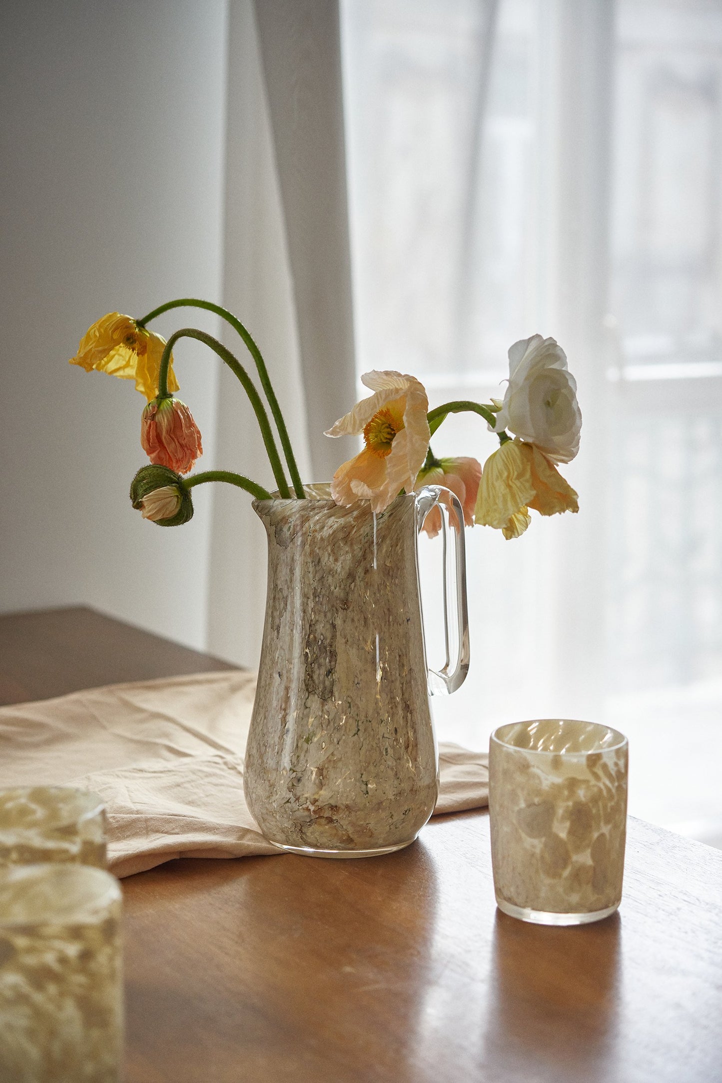 Hand Blown Glass Water Pitcher