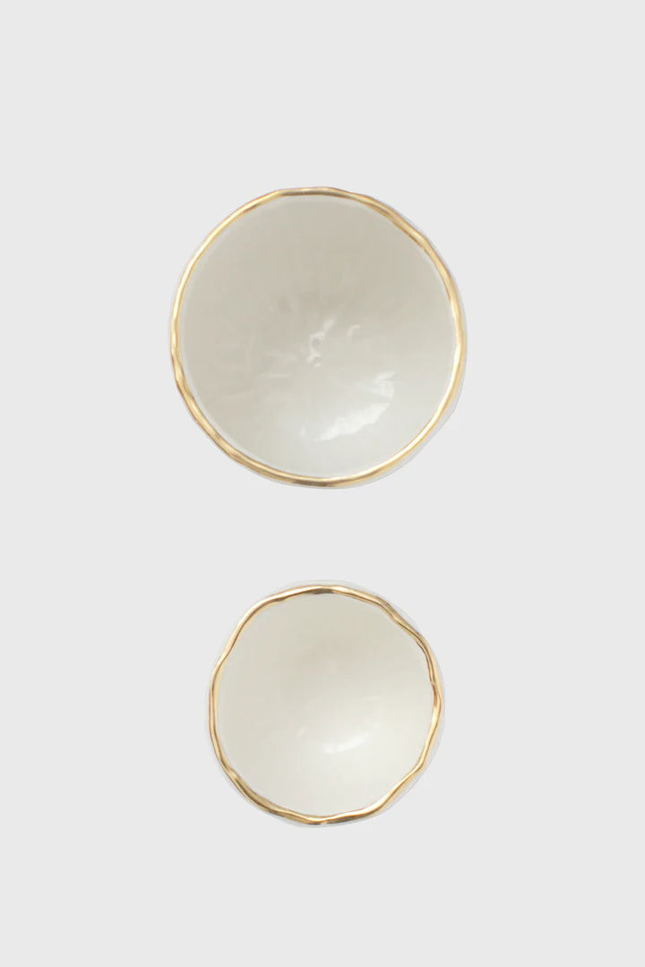 Handmade White Porcelain Coffee Cup with Gold Rim. Relief Collection