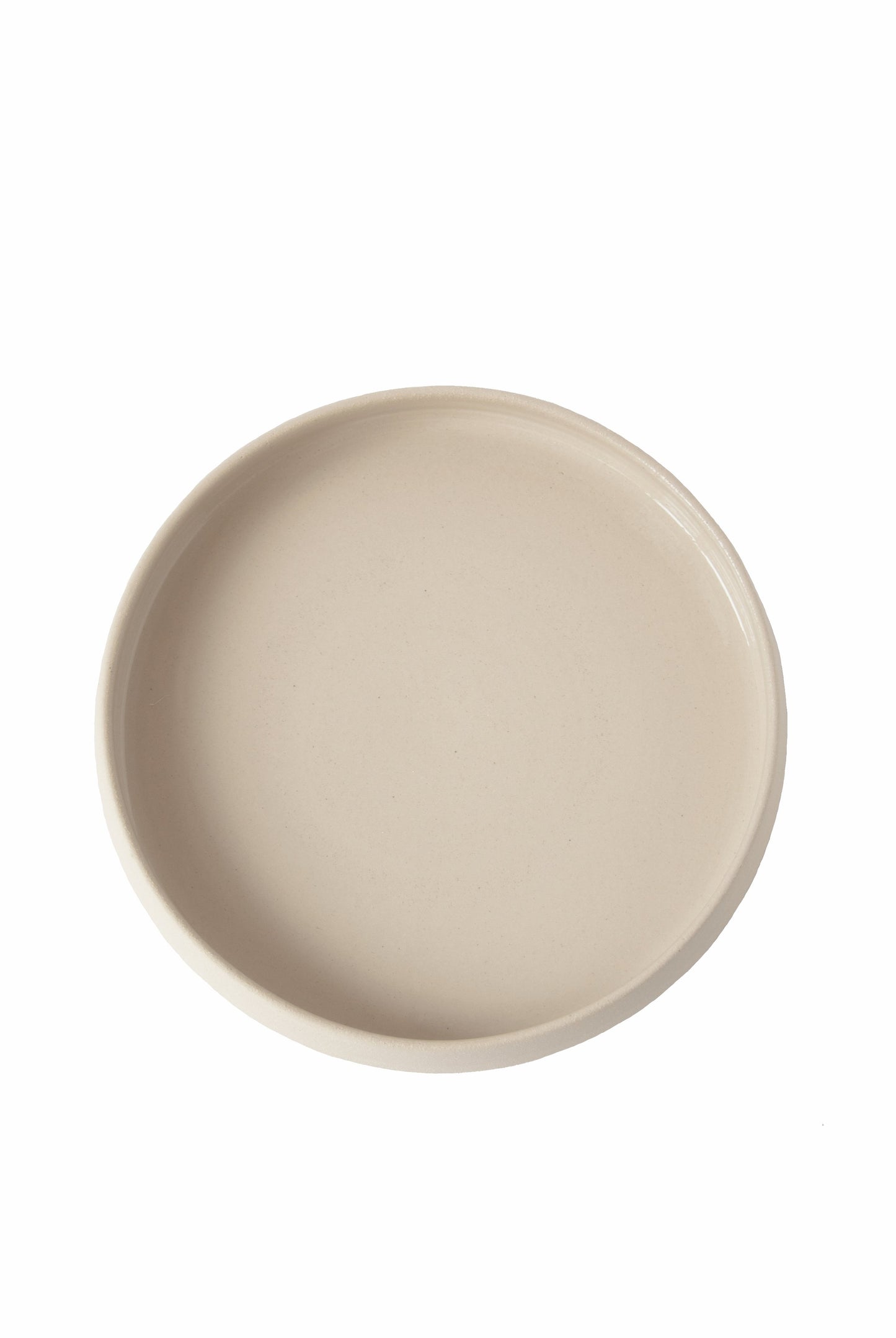 Handmade Stoneware Dinner Plates with High Sides and Transparent Glaze