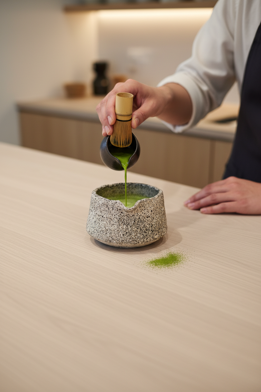 Stoneware MatHandmade Stoneware Matcha Bowl - Oats Collection for Matcha Tea Loverscha Bowl 