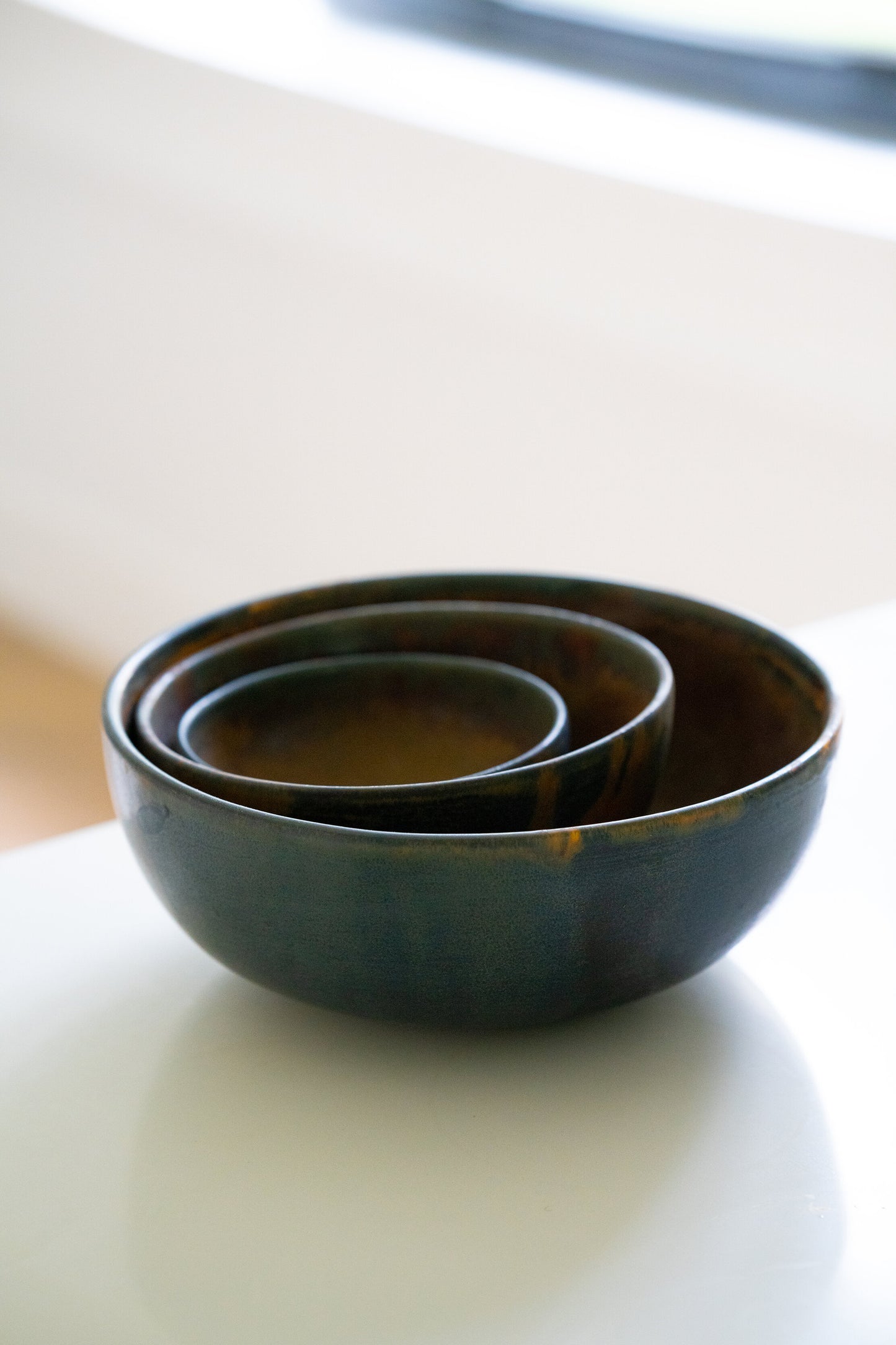 Rust Stoneware Salad Serving Bowl