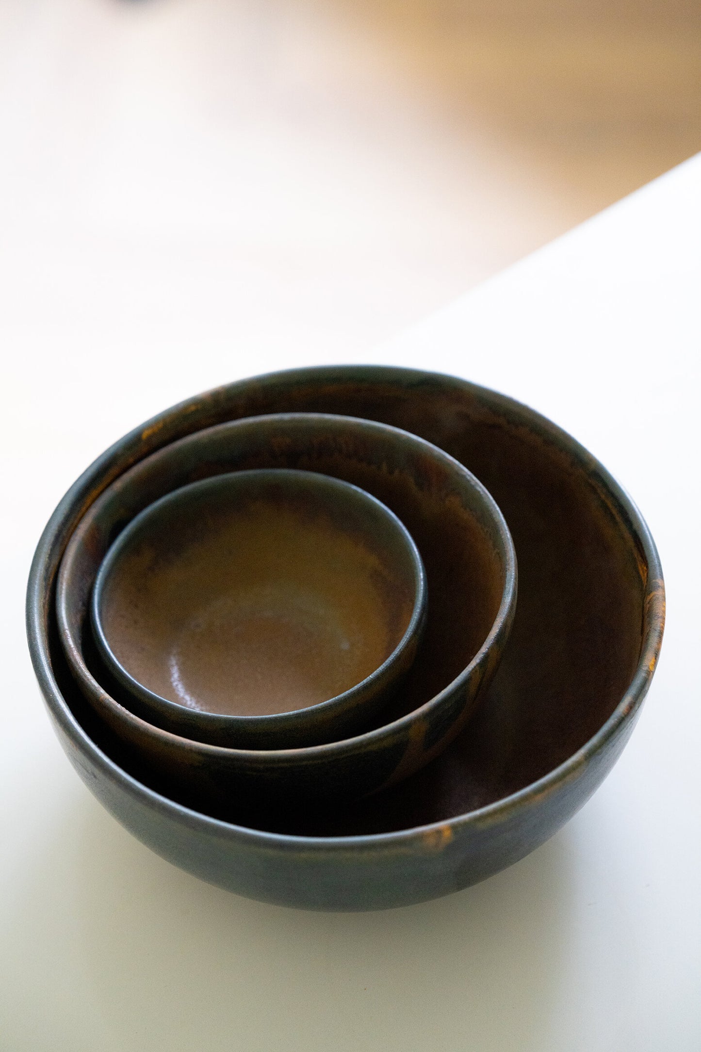 Rust Stoneware Salad Serving Bowl