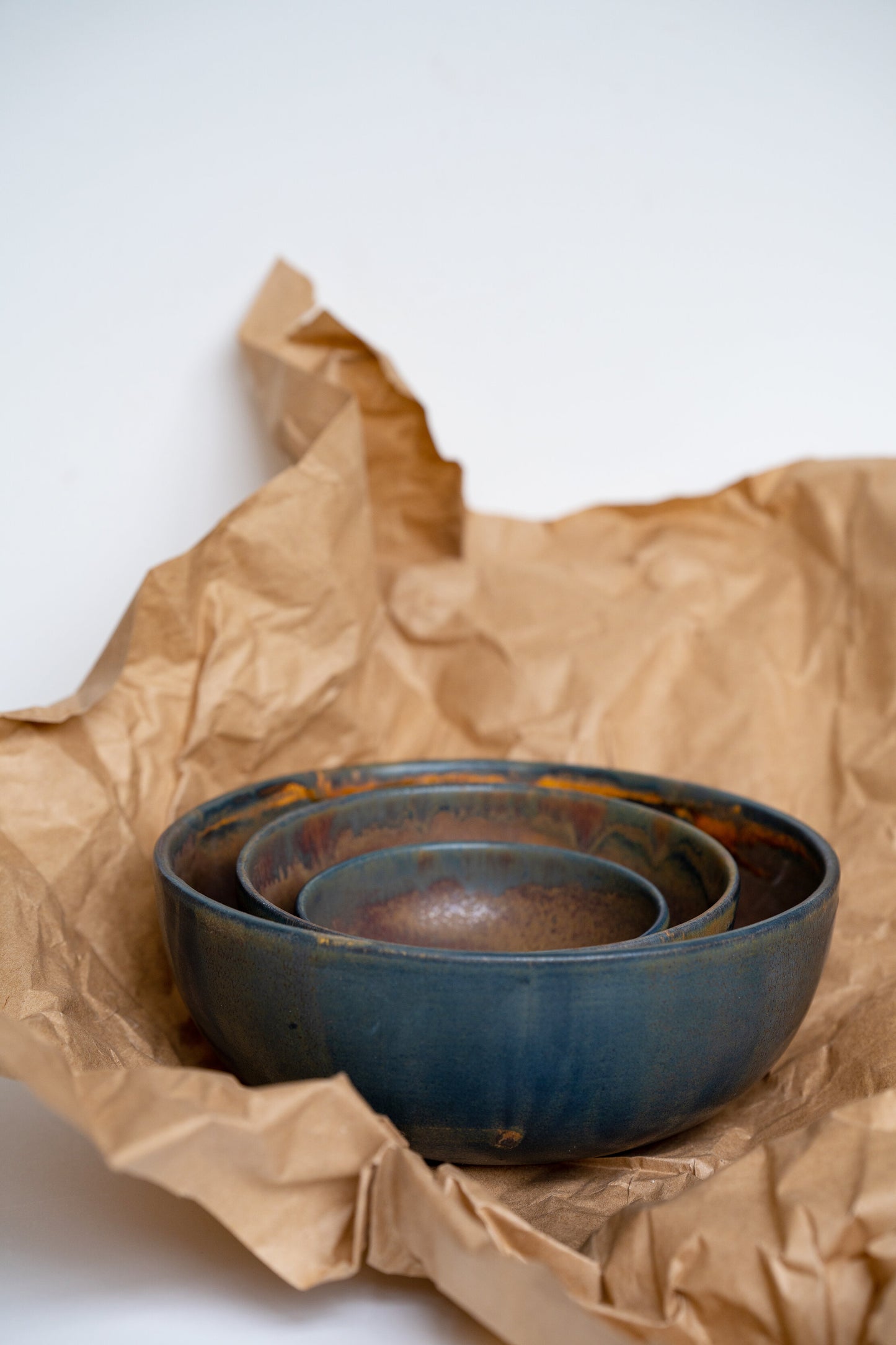 Rust Stoneware Salad Serving Bowl