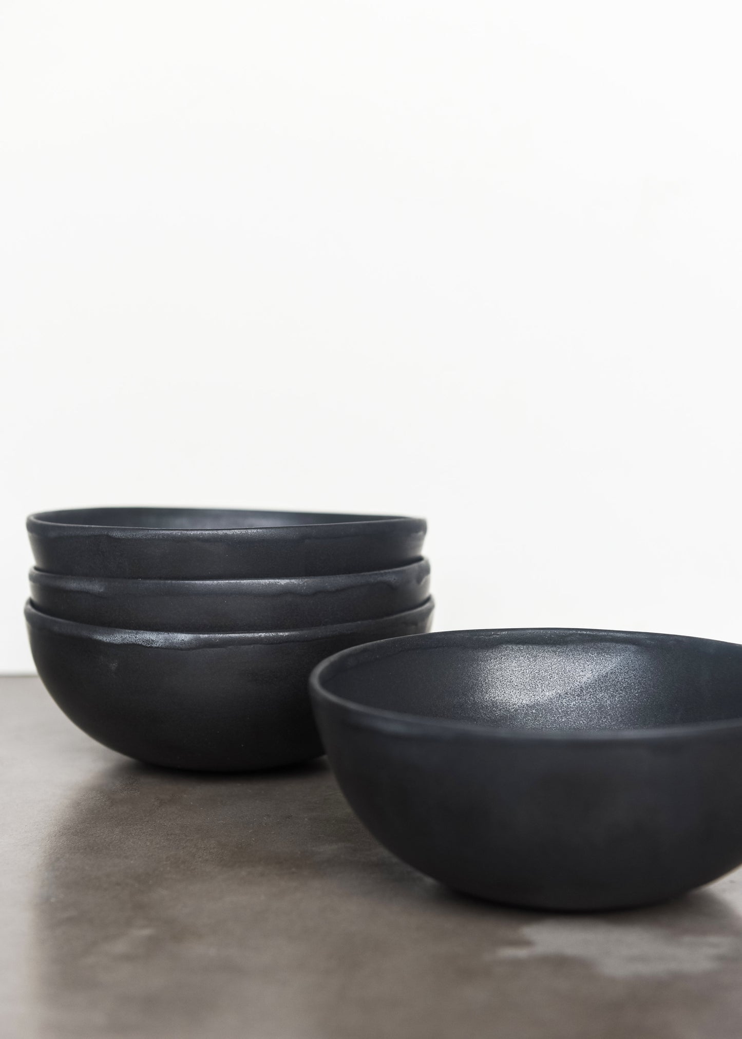 Black Matte Stoneware Bowl