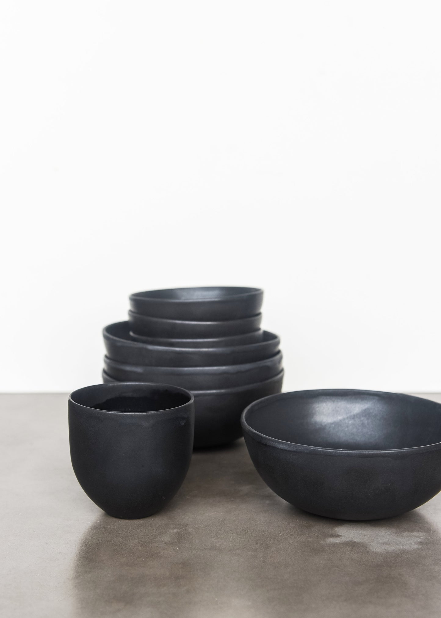 Black Matte Stoneware Bowl