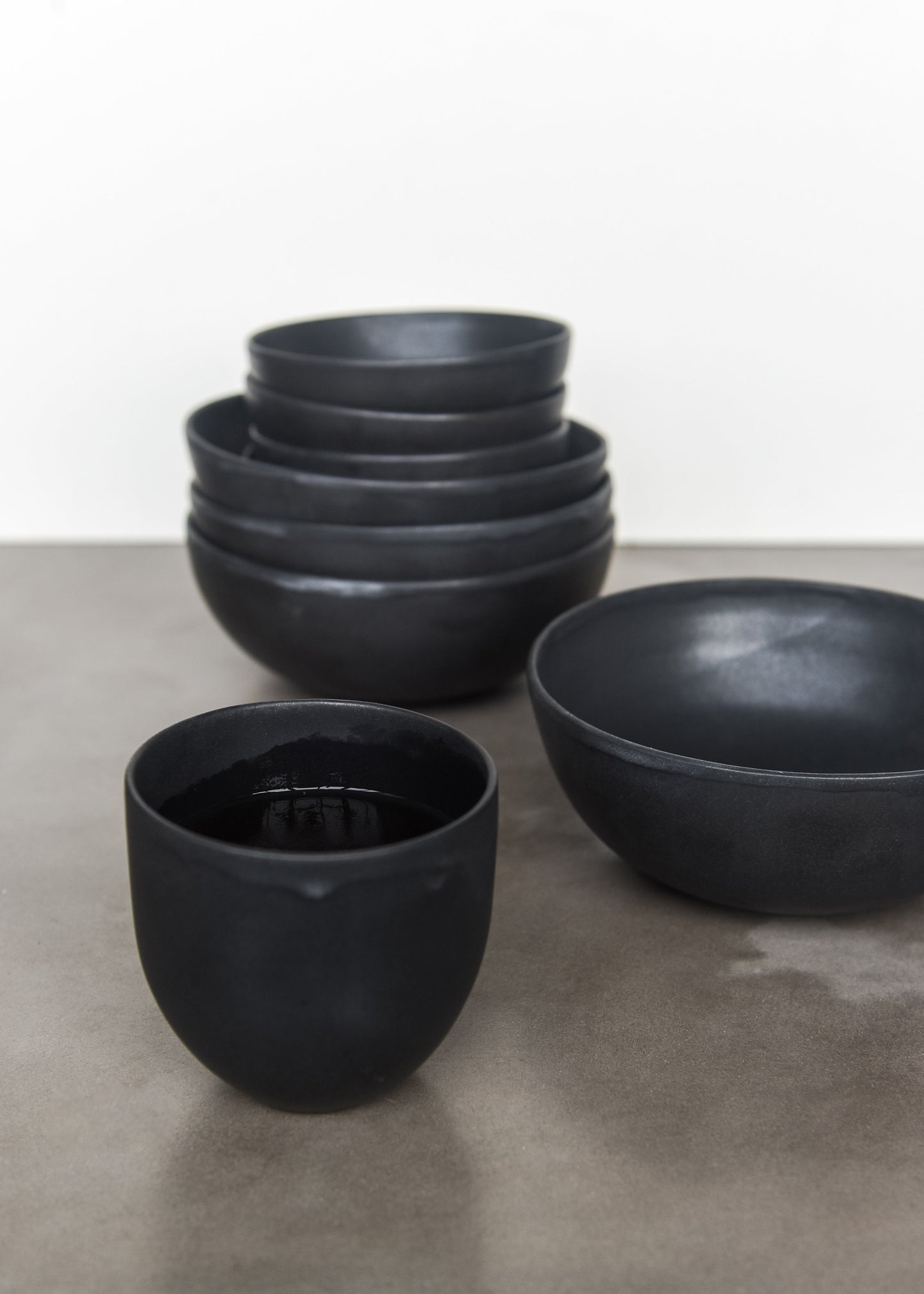 Black Matte Stoneware Bowl