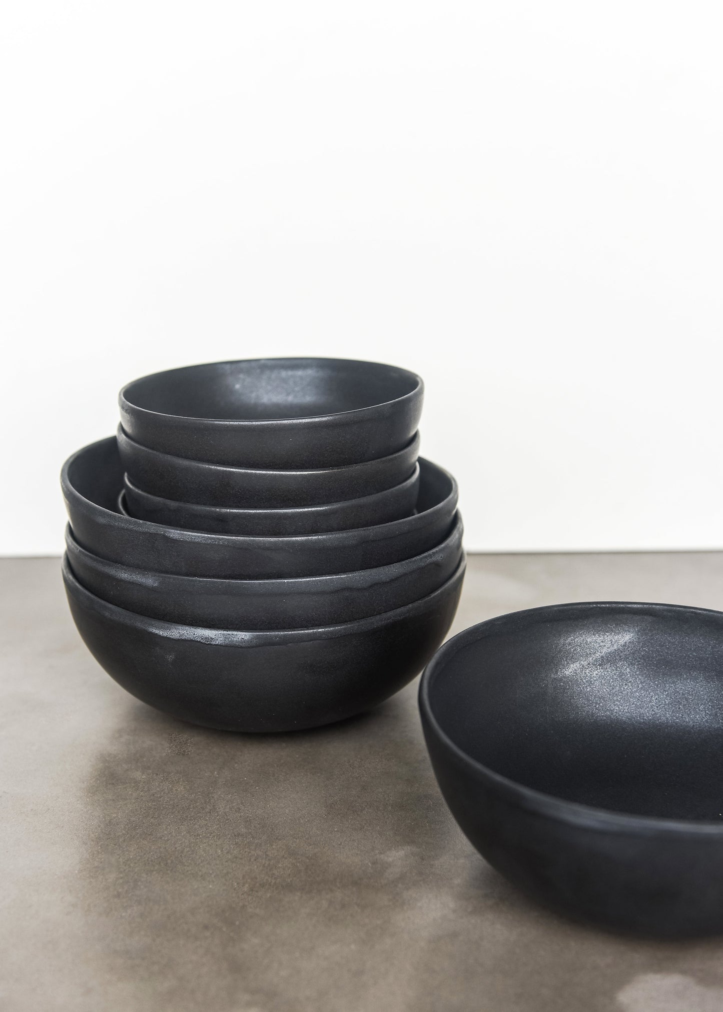 Black Matte Stoneware Bowl