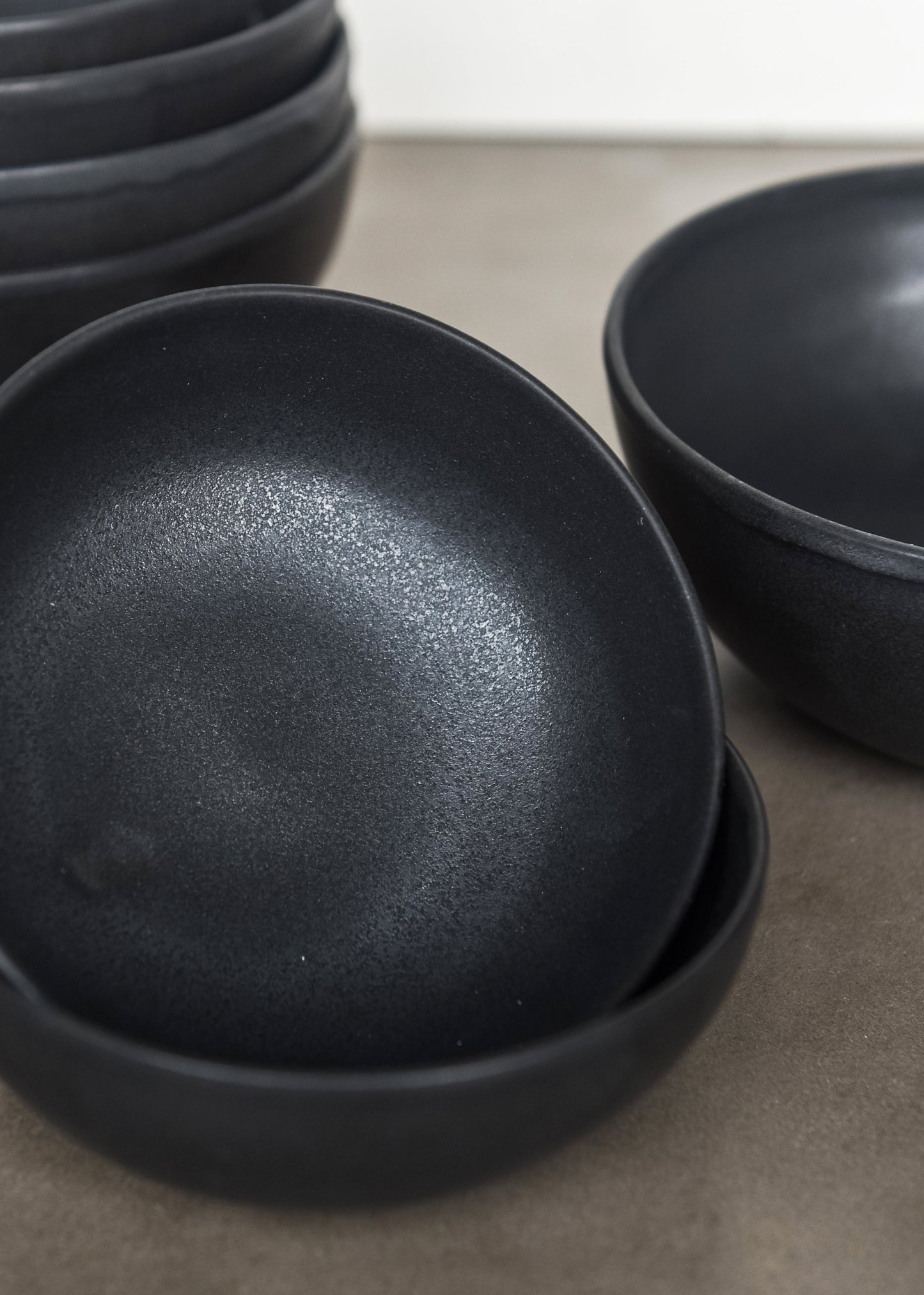 Black Matte Stoneware Bowl