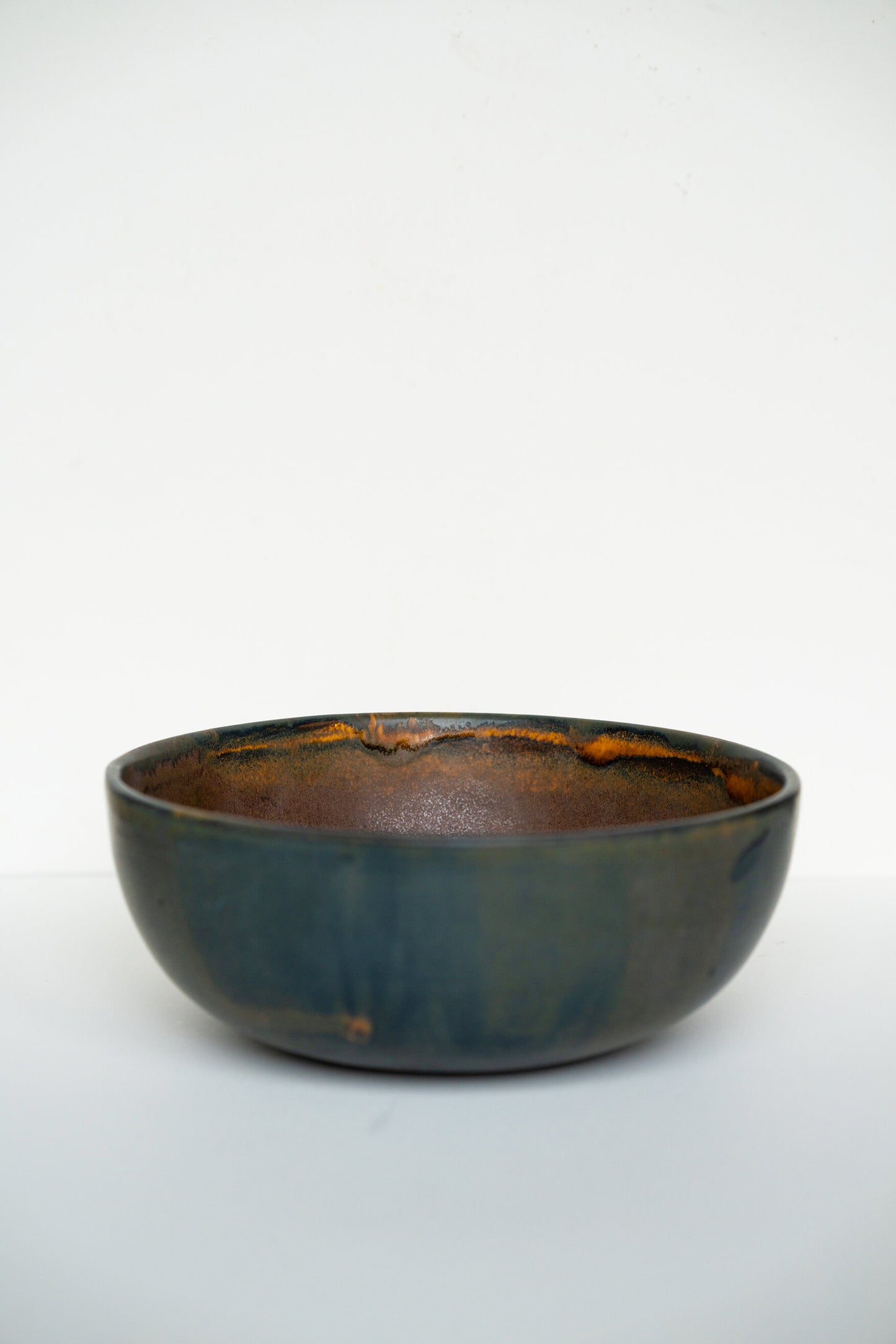 Rust Stoneware Salad Serving Bowl