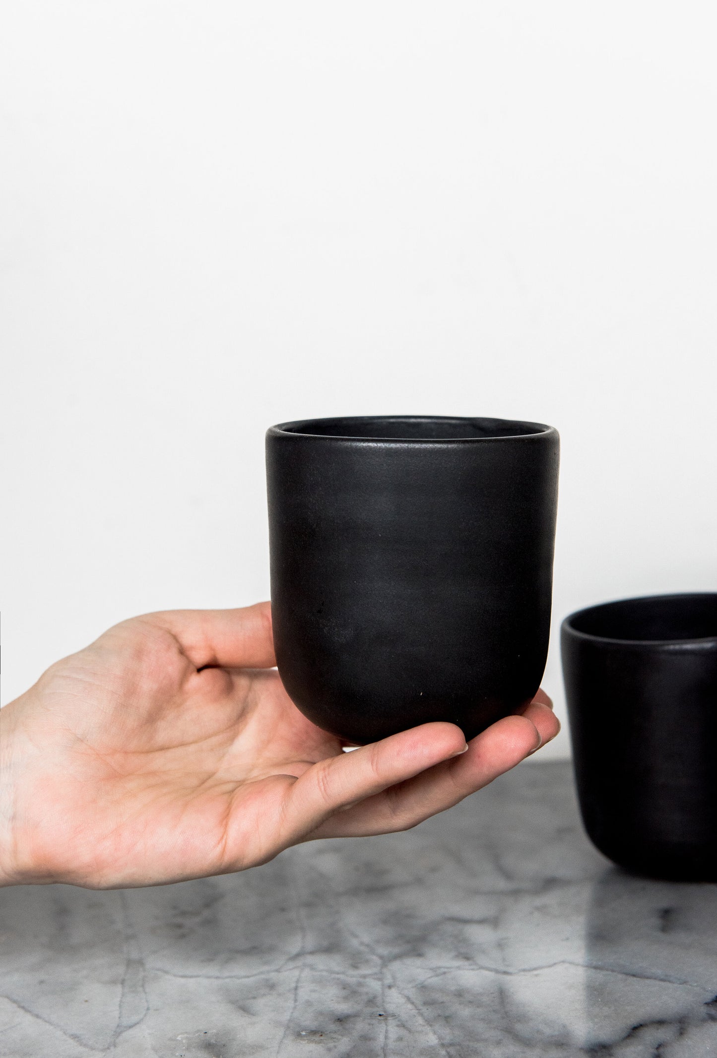 Black Matte Stoneware Coffee Tumbler