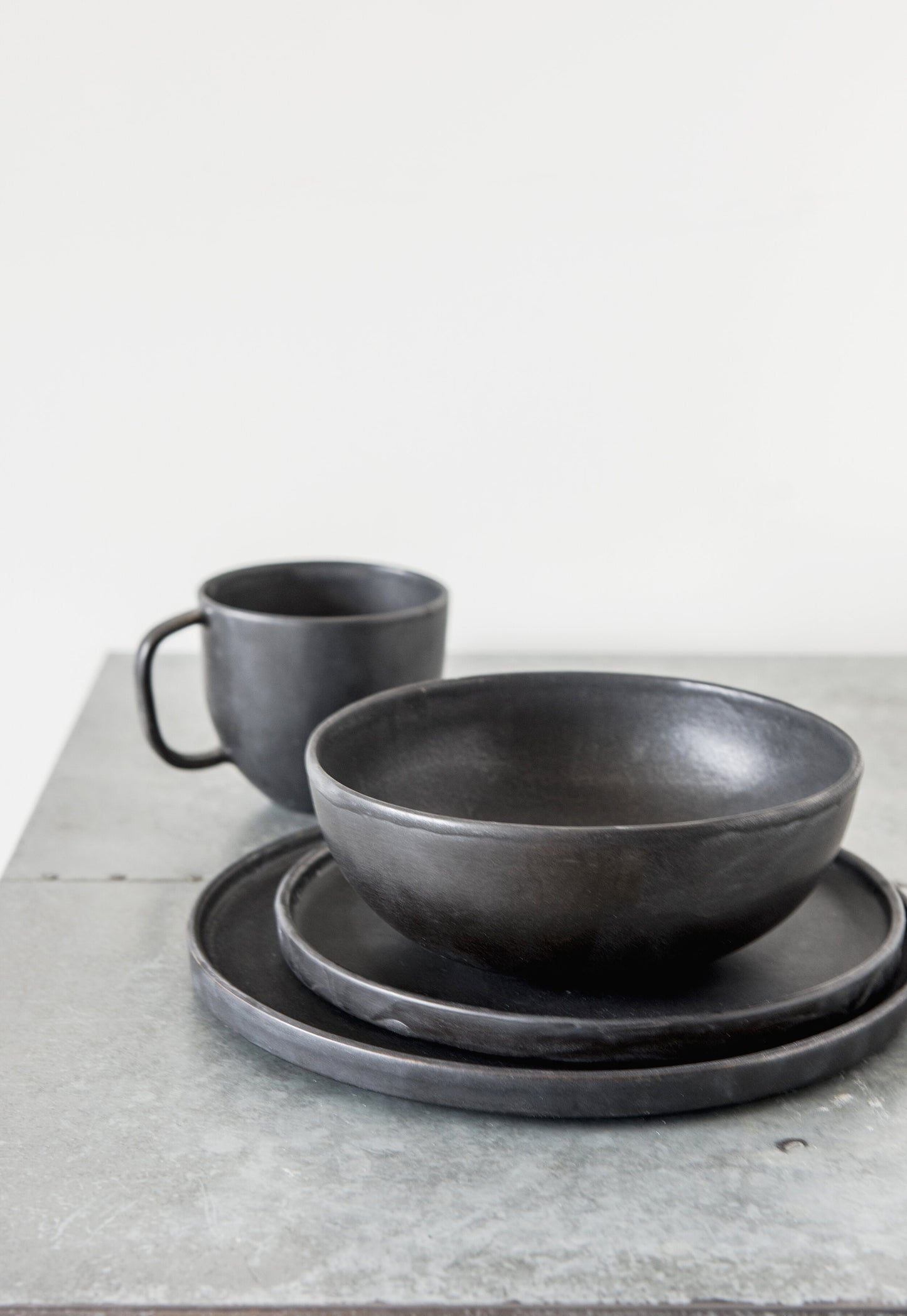 Black Matte Stoneware Coffee Mug