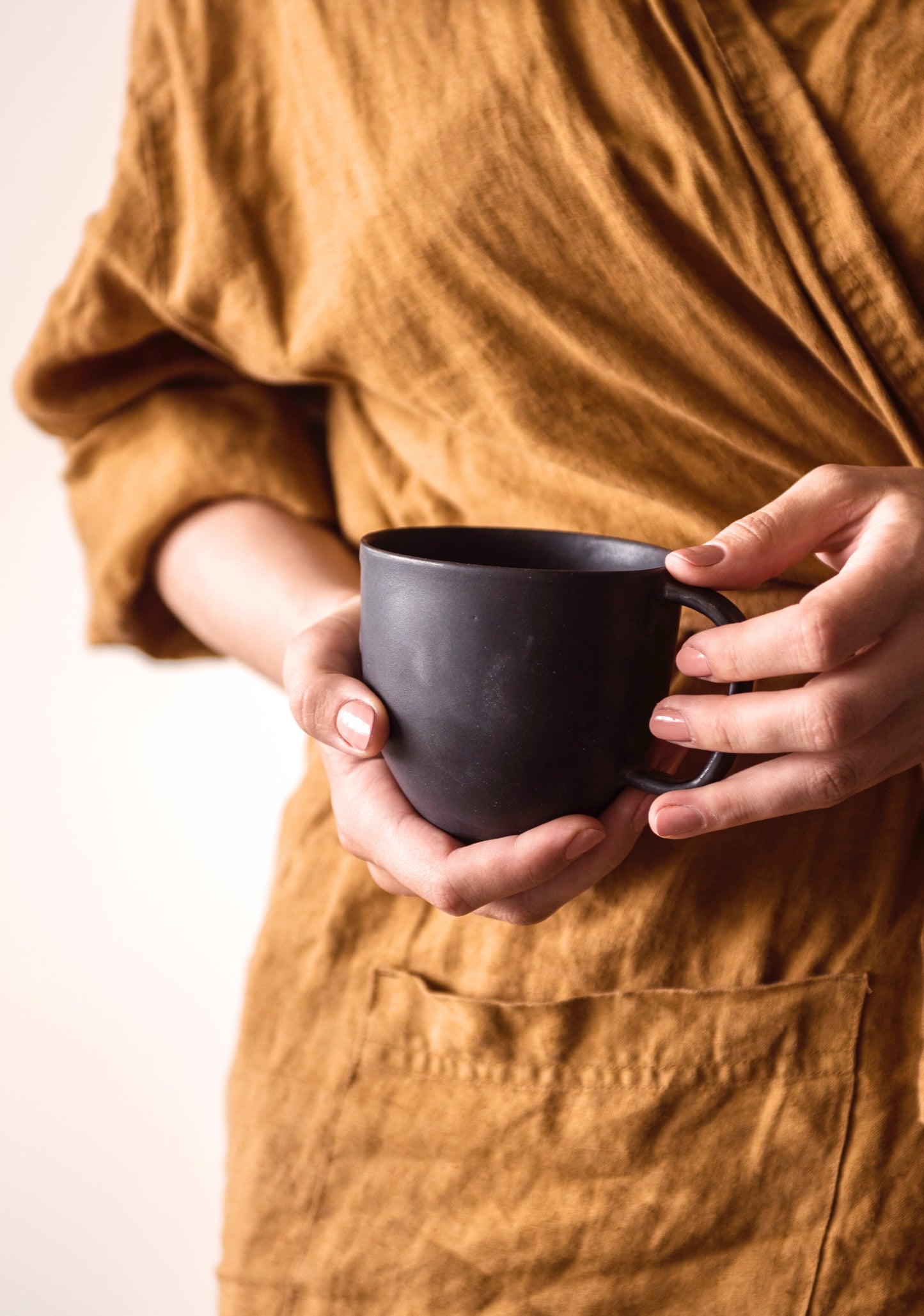 Black Matte Stoneware Coffee Mug