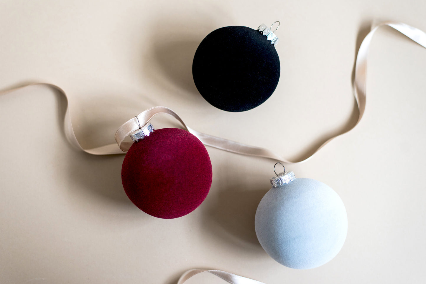 Porcelain Velour Christmas Ball Ornament