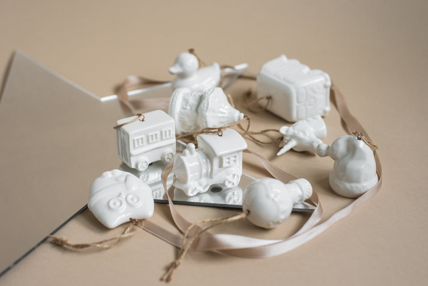 Handmade Porcelain Christmas Ornament Set