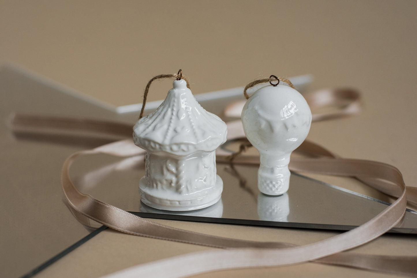 Handmade Porcelain Christmas Ornament Set