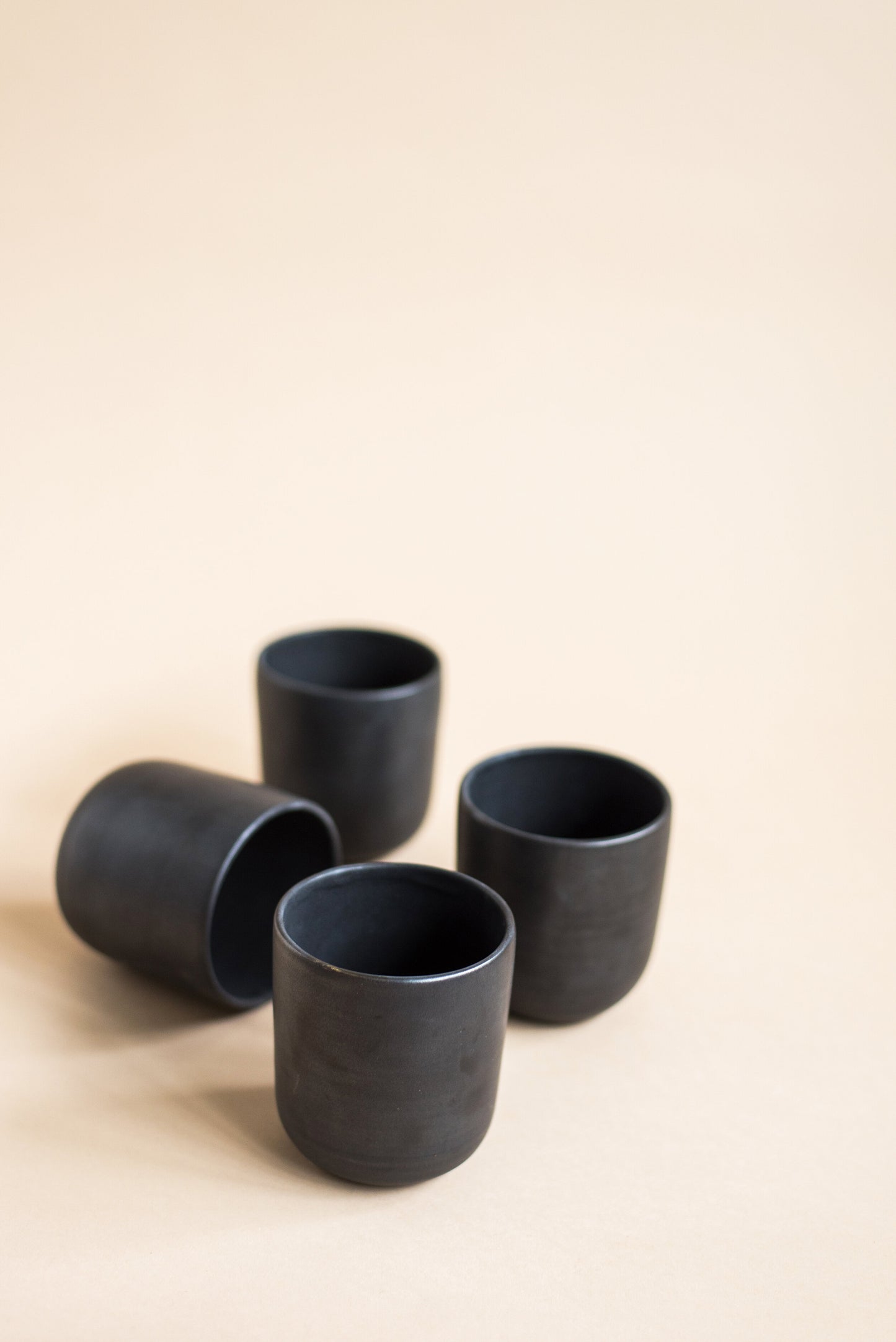 Black Matte Stoneware Coffee Tumbler