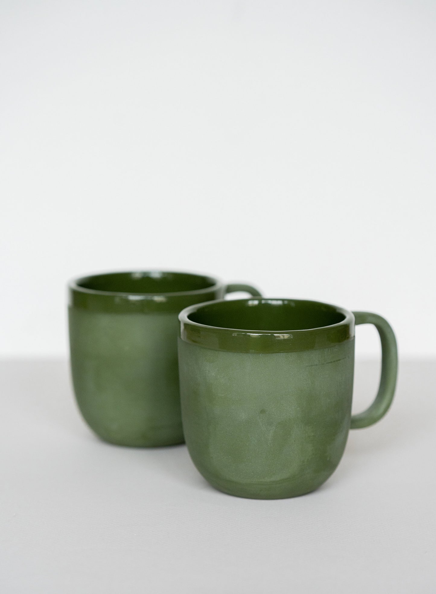 Handmade Porcelain Coffee Mug. Green