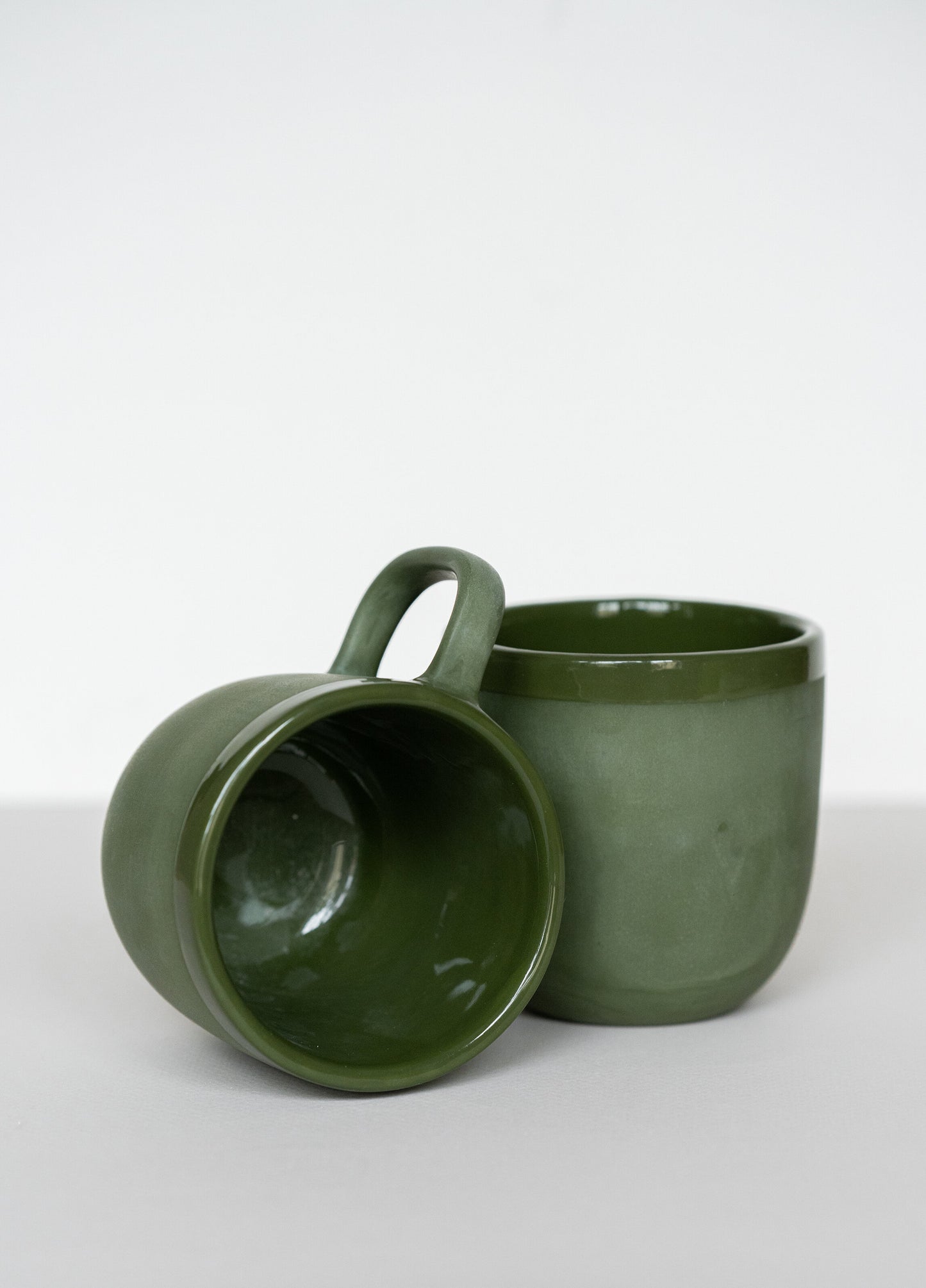 Handmade Porcelain Coffee Mug. Green