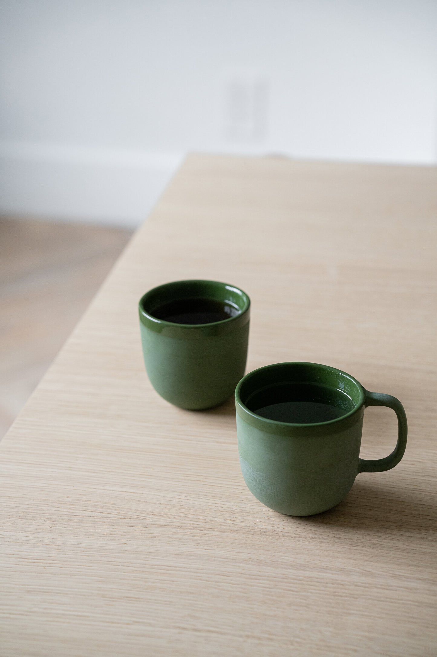 Handmade Porcelain Coffee Mug. Green