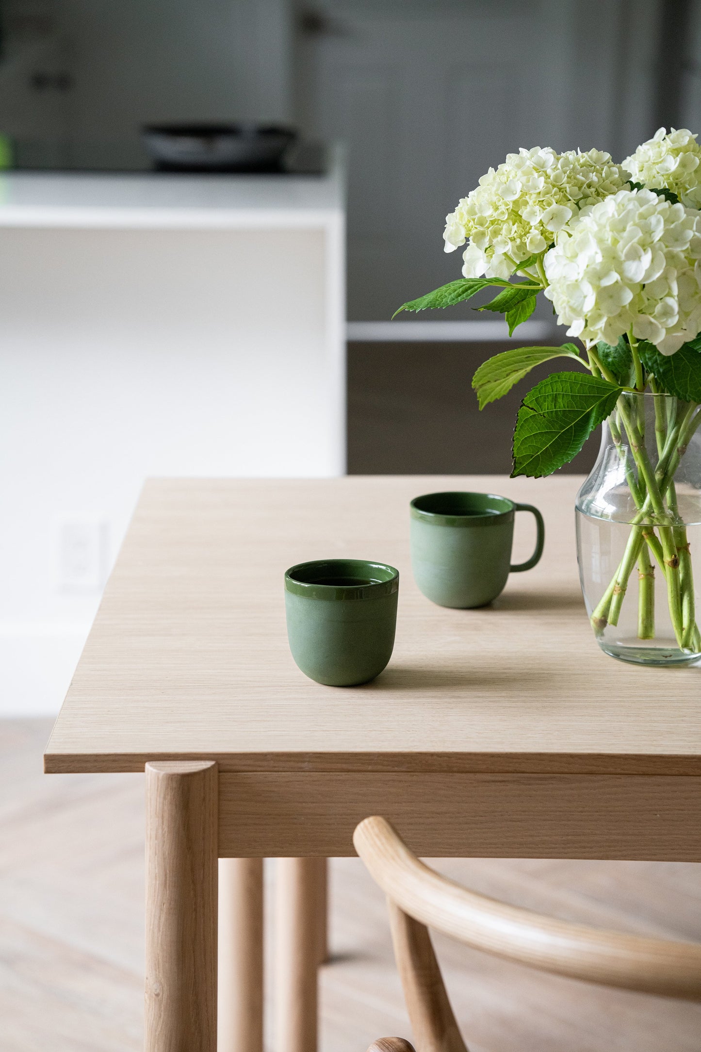 Handmade Porcelain Coffee Cup. Green