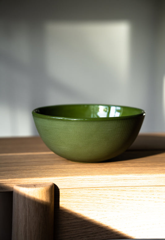 Handmade Porcelain Bowl. Green