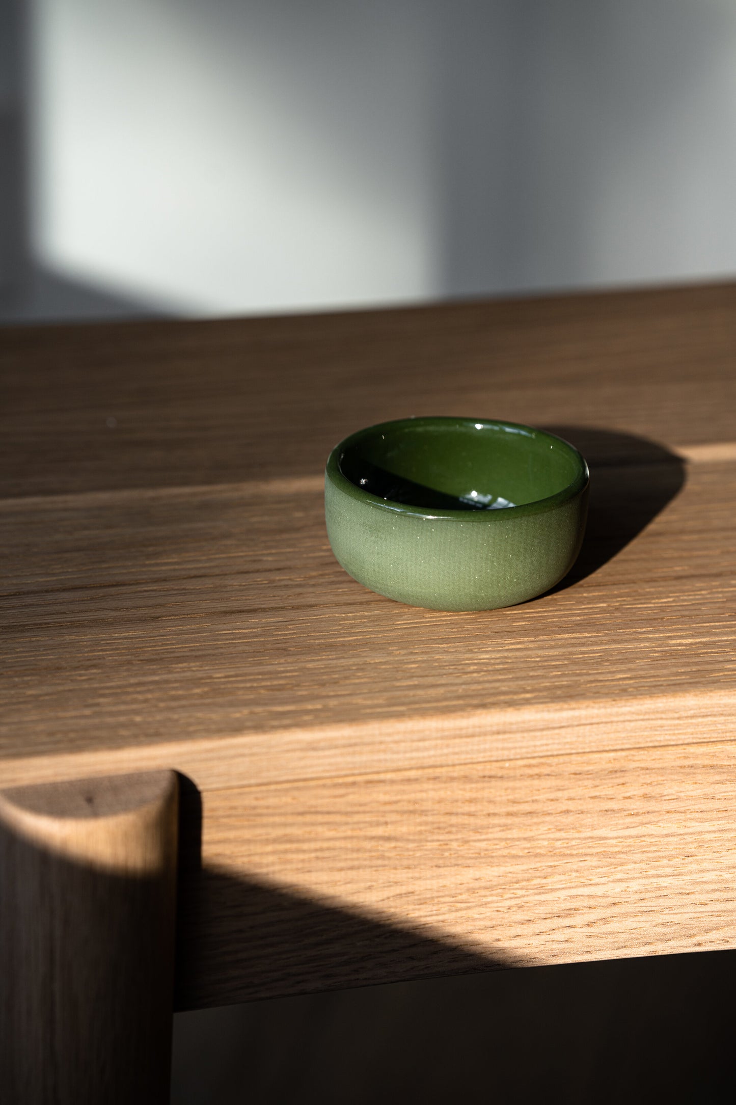 Handmade Porcelain Pinch Bowl. Green