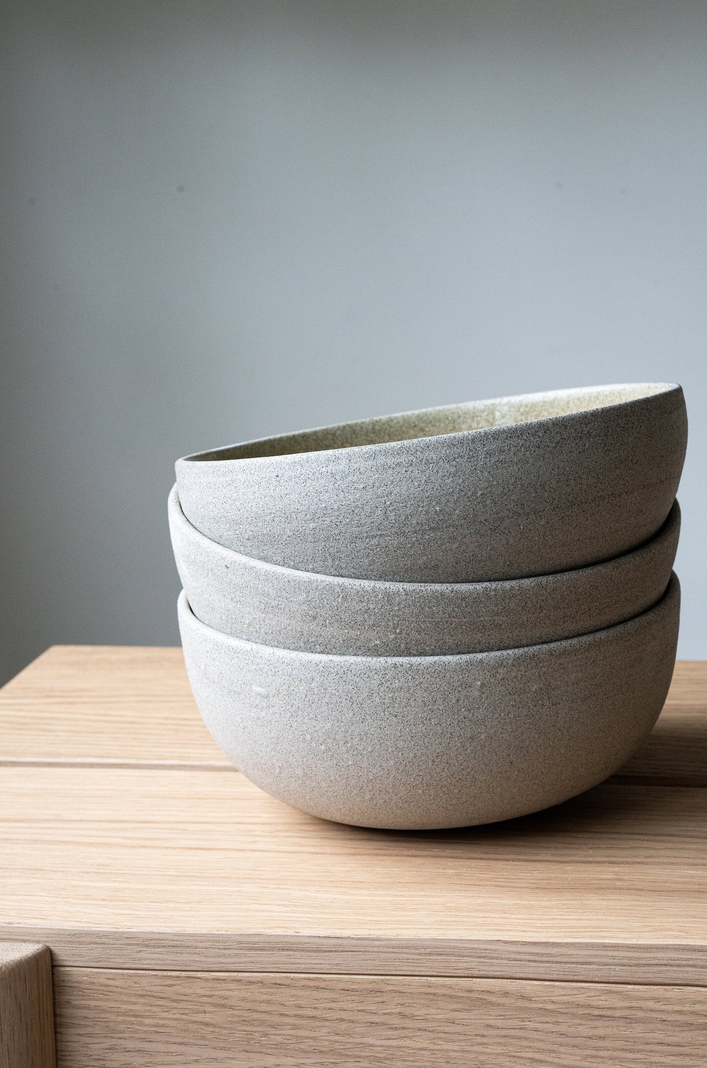 Handmade Stoneware Ramen Bowl "Concrete"