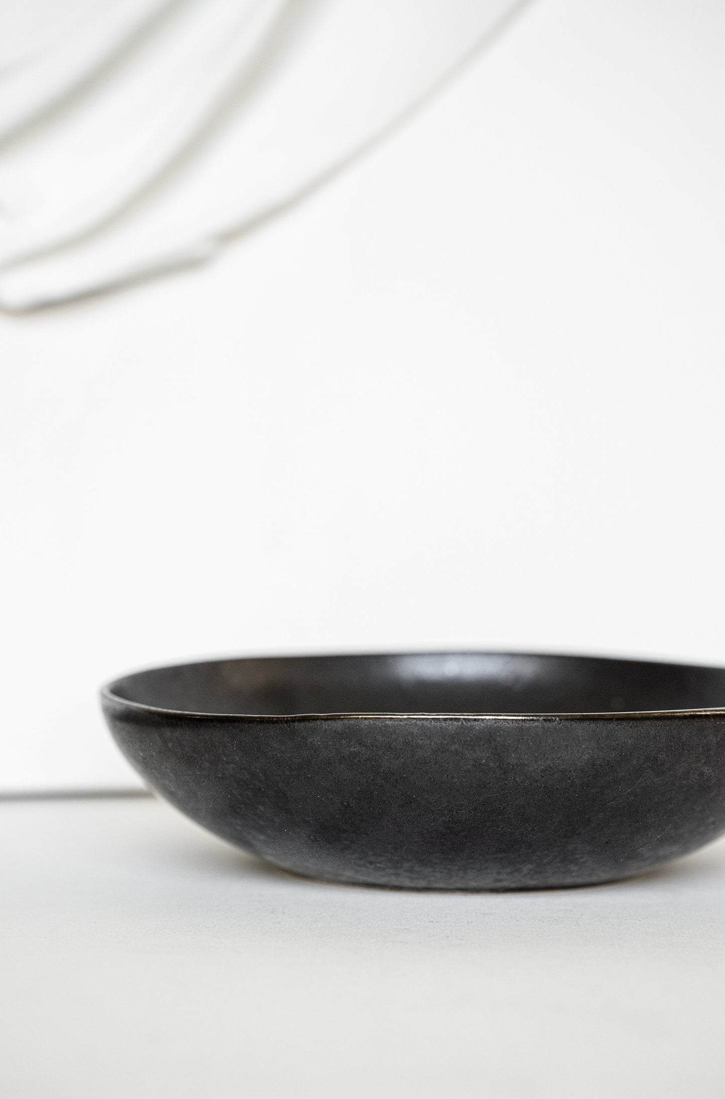 Black Stoneware Pasta Bowl