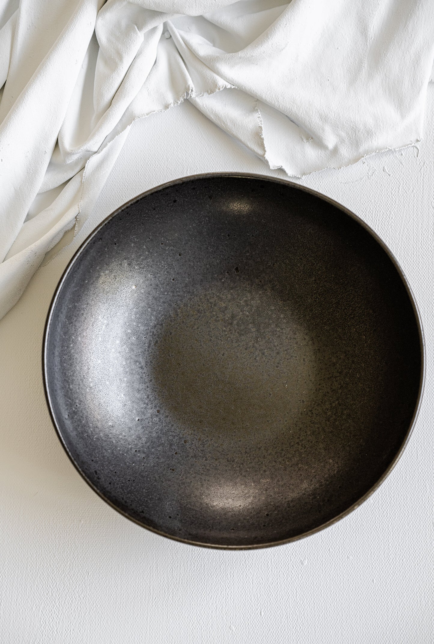 Black Stoneware Pasta Bowl