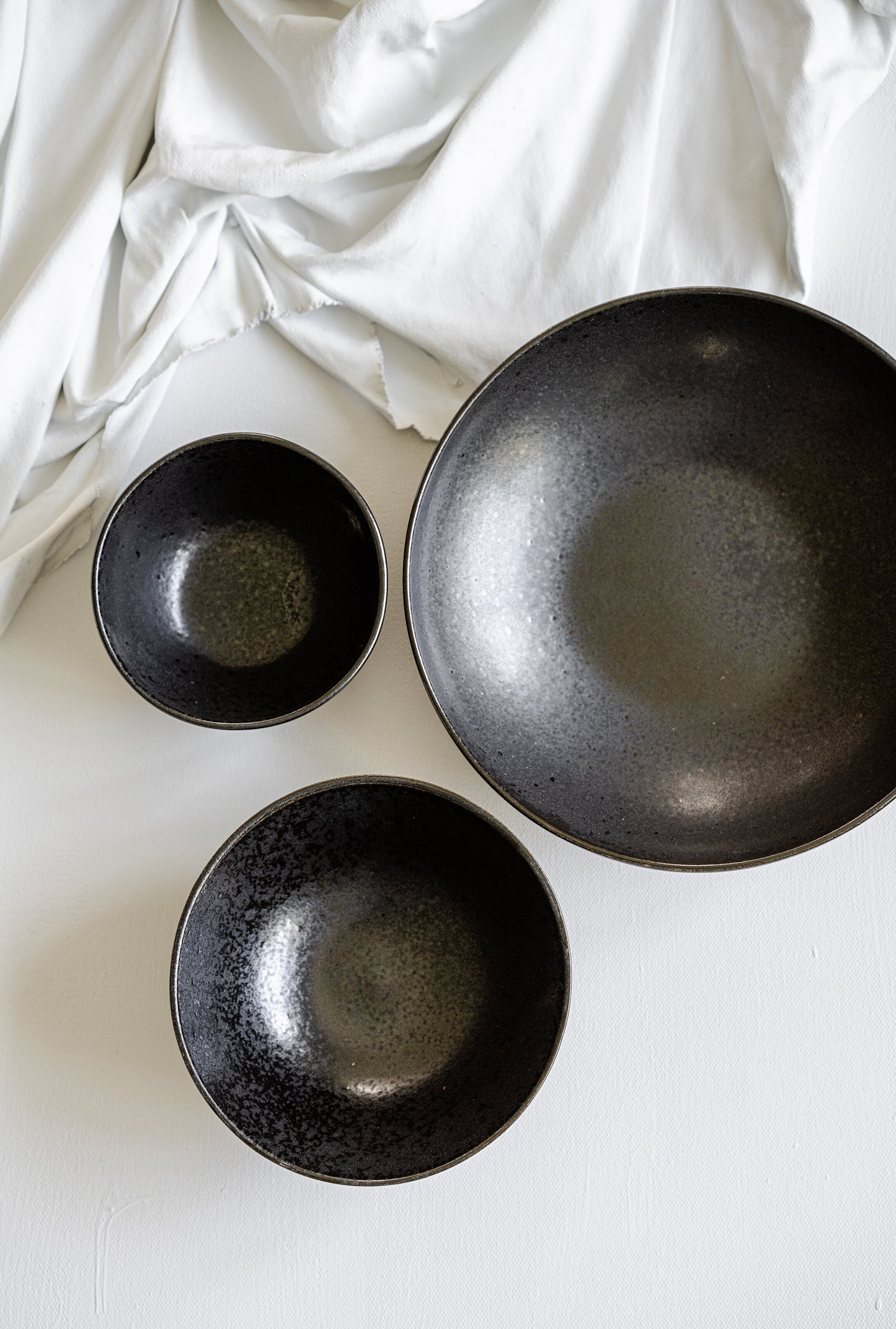 Black Stoneware Pasta Bowl